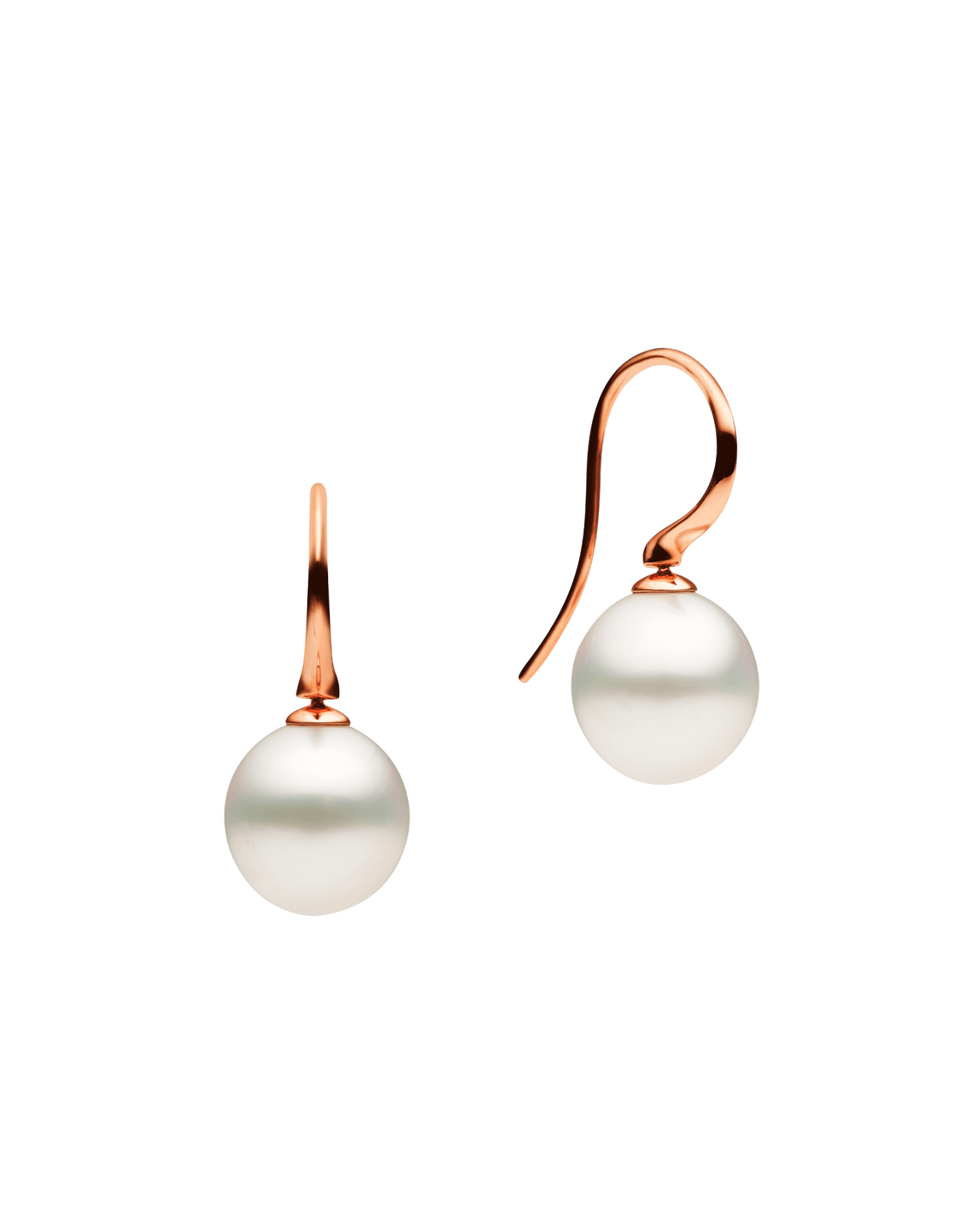 Keel Edge Pearl Earrings | 11mm Oval Pearls and Rose Gold 1