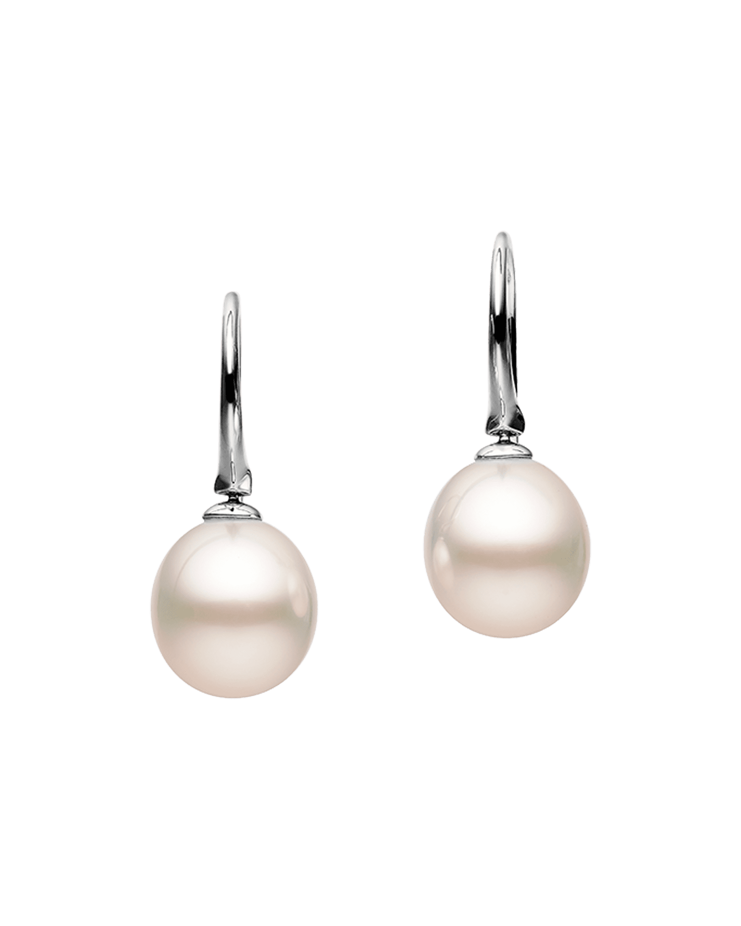 Keel Edge Pearl Earrings | 11mm Oval Pearls and White Gold 2