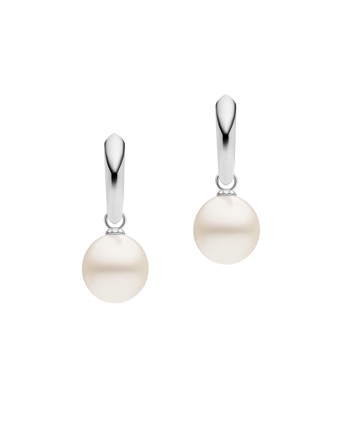 Keel Edge Pearls My Way Small Hoop Earrings | 12mm Oval Pearls and White Gold