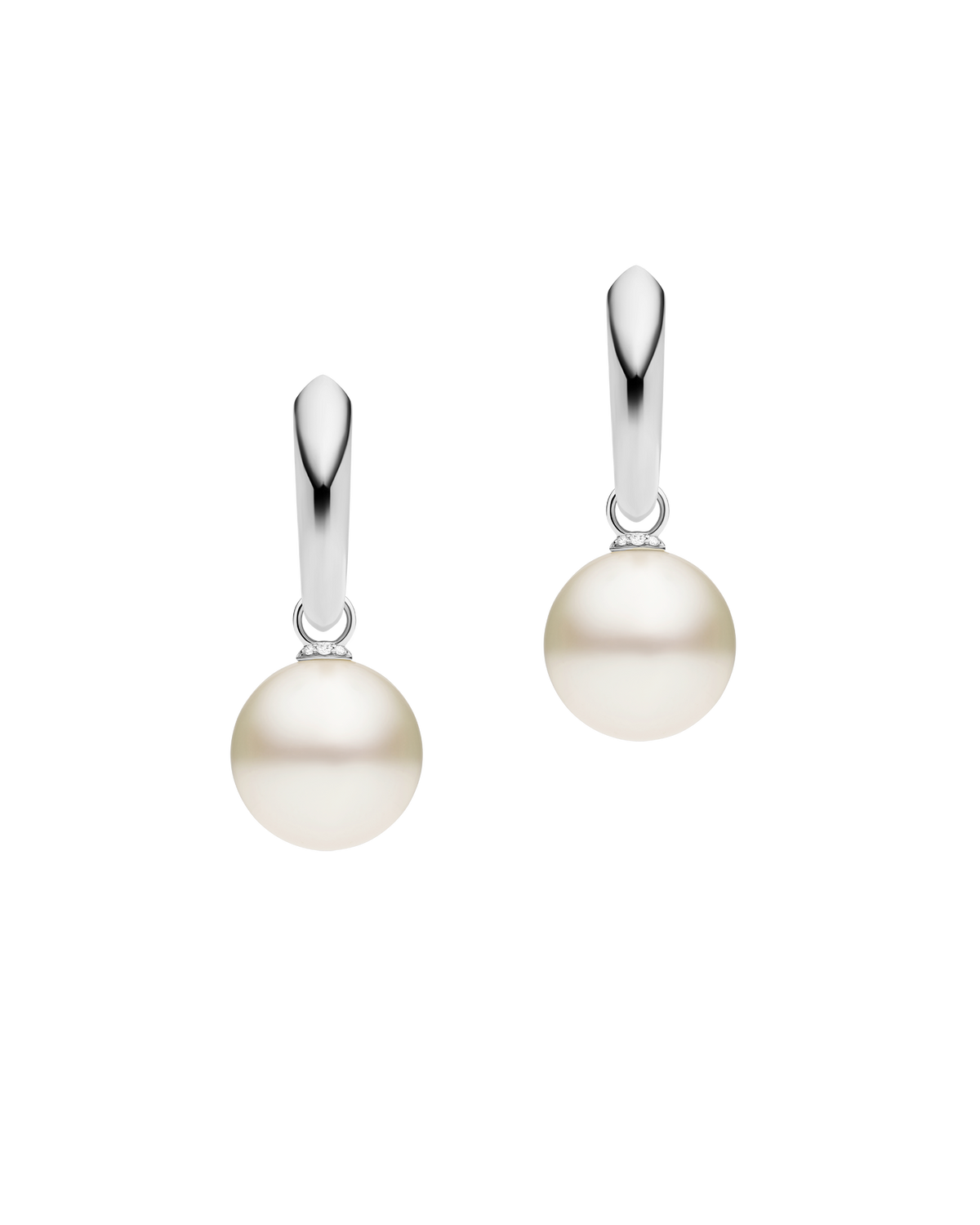 Keel Edge Pearls My Way Small Hoop Earrings | 12mm Round Pearls and White Gold
