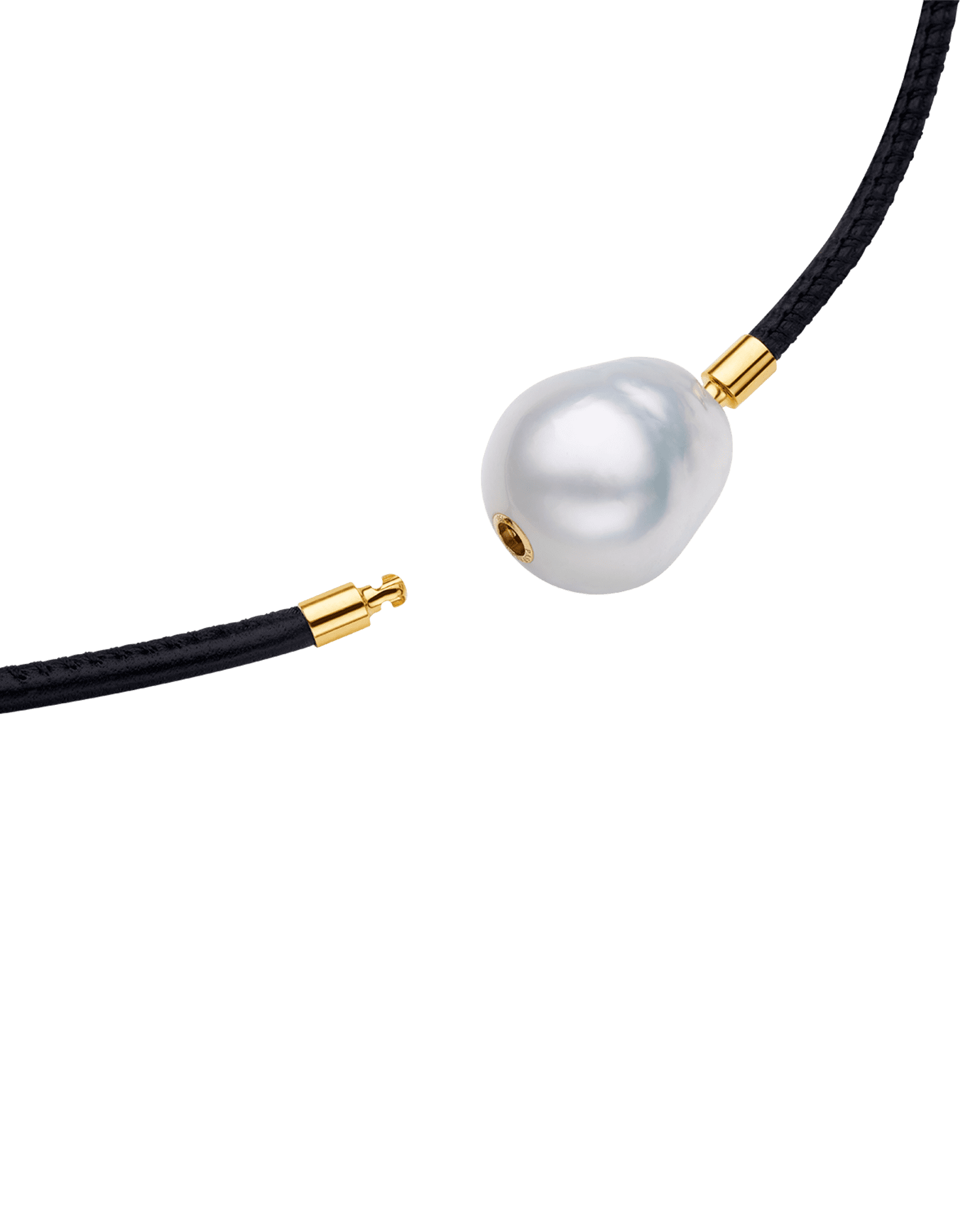 15mm Baroque Pearl And Leather Necklace Yellow Gold C18c51ky42q15 1500 X 187