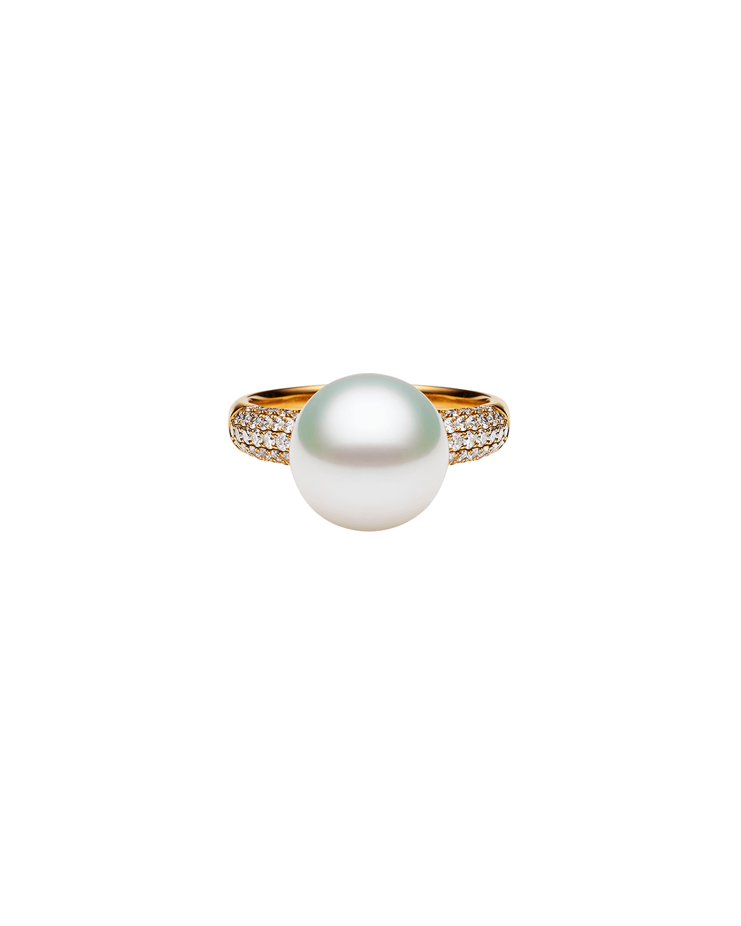 Bella Pearl Ring | 11mm Round Pearl, Diamonds, and Yellow Gold 3