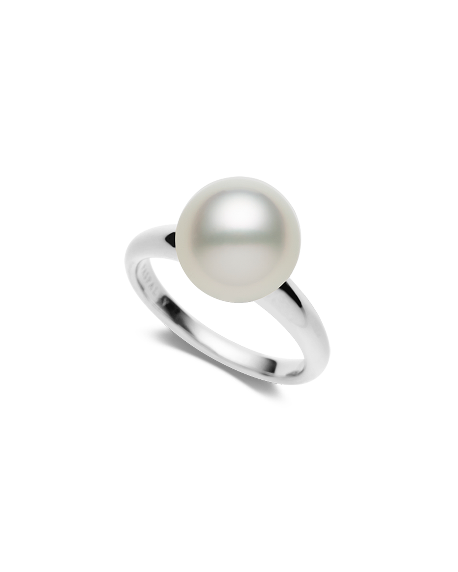 Bianca Pearl Ring in White Gold | 10mm Semi-Round Pearl and White Gold