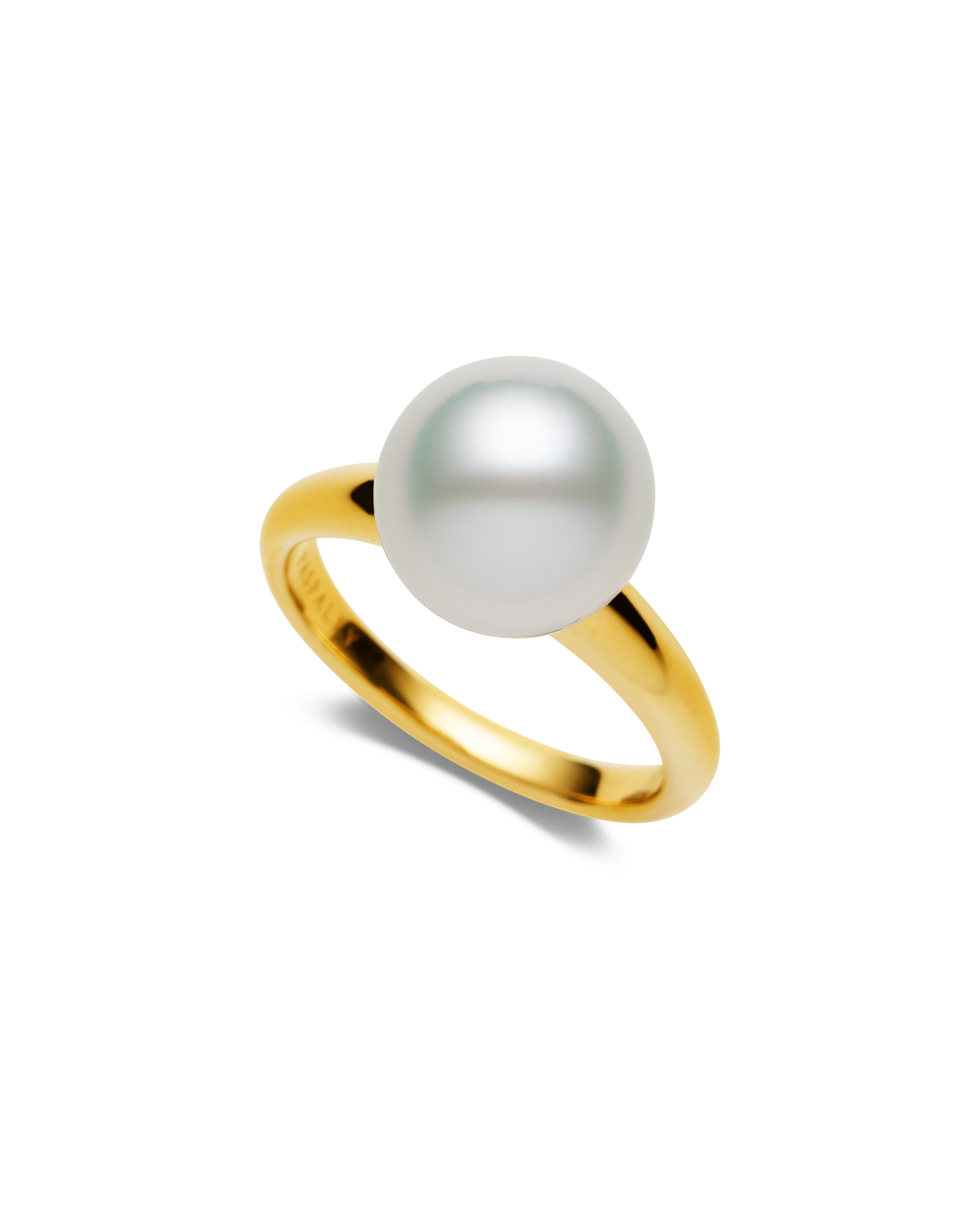 Bianca Pearl Ring in Yellow Gold | 10mm Semi-Round Pearl and Yellow Gold