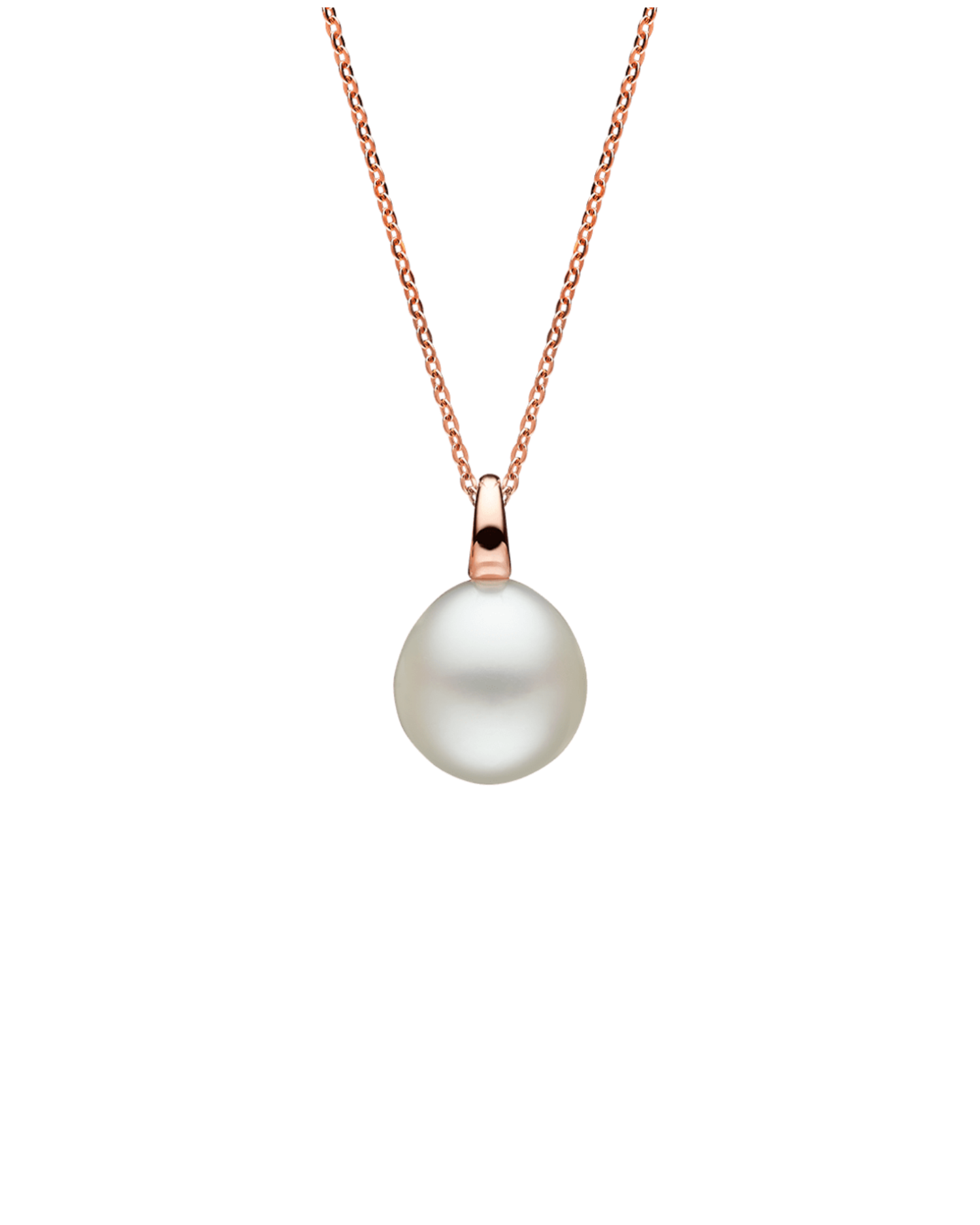 Bianca 12mm Oval Pearl Pendant in Rose Gold