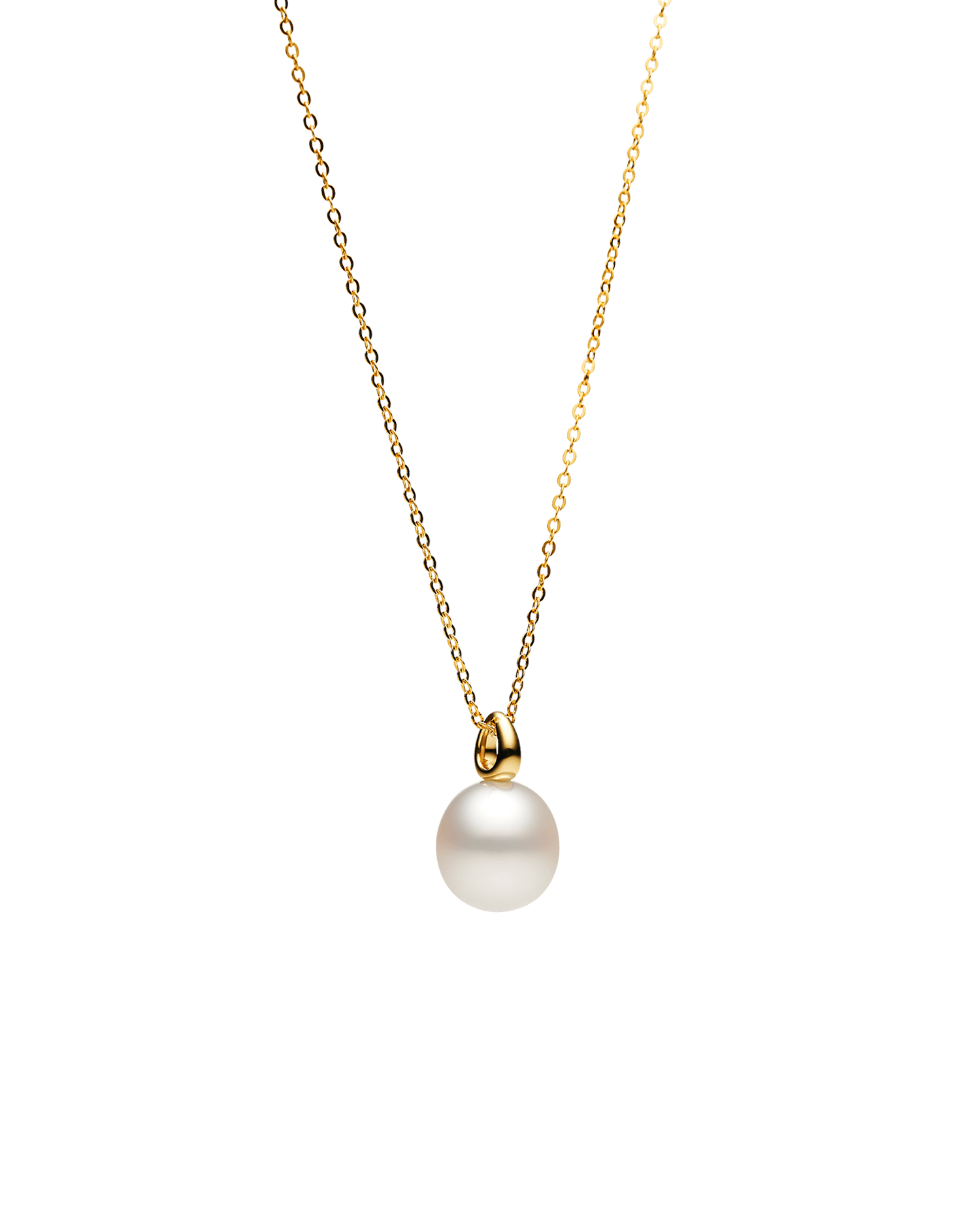 Bianca Pearl Pendant | 12mm Oval Pearl and Yellow Gold 2
