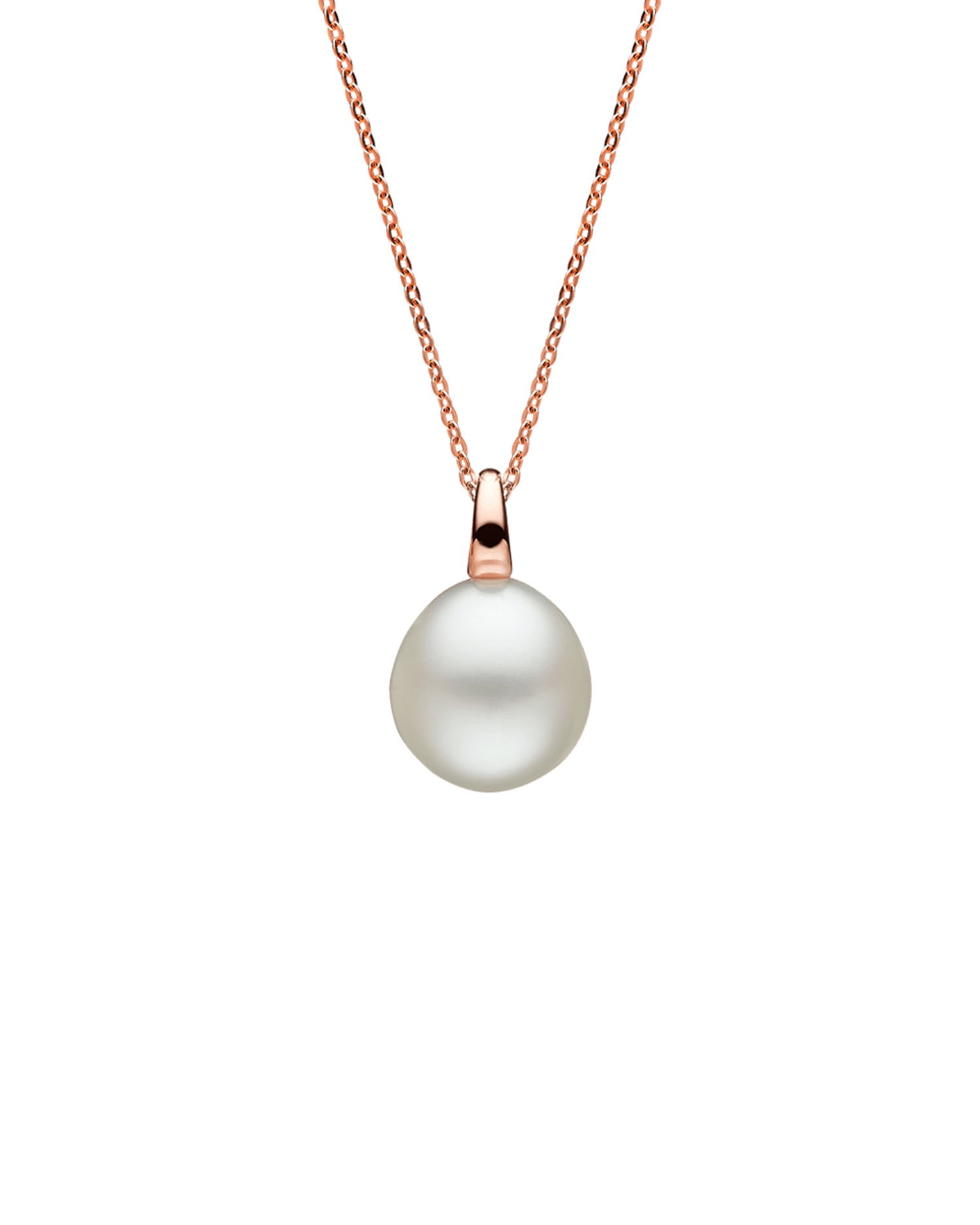 Bianca Pearl Pendant | 14mm Oval Pearl and Rose Gold 1