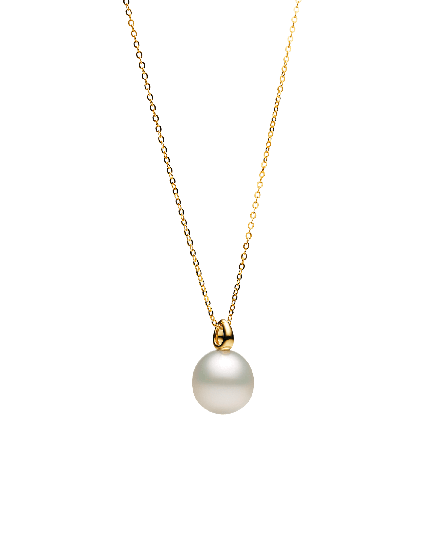 Bianca Pearl Pendant | 14mm Oval Pearl and Yellow Gold 2