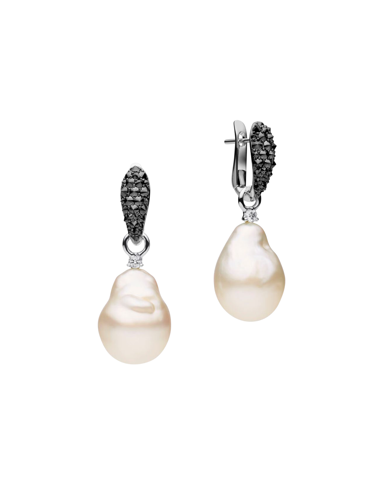 Black Diamond Touchstone Pearls My Way Earrings in white gold 12mm baroque DWPQ12C16E13W C16E13W + C16AE06WPQ12