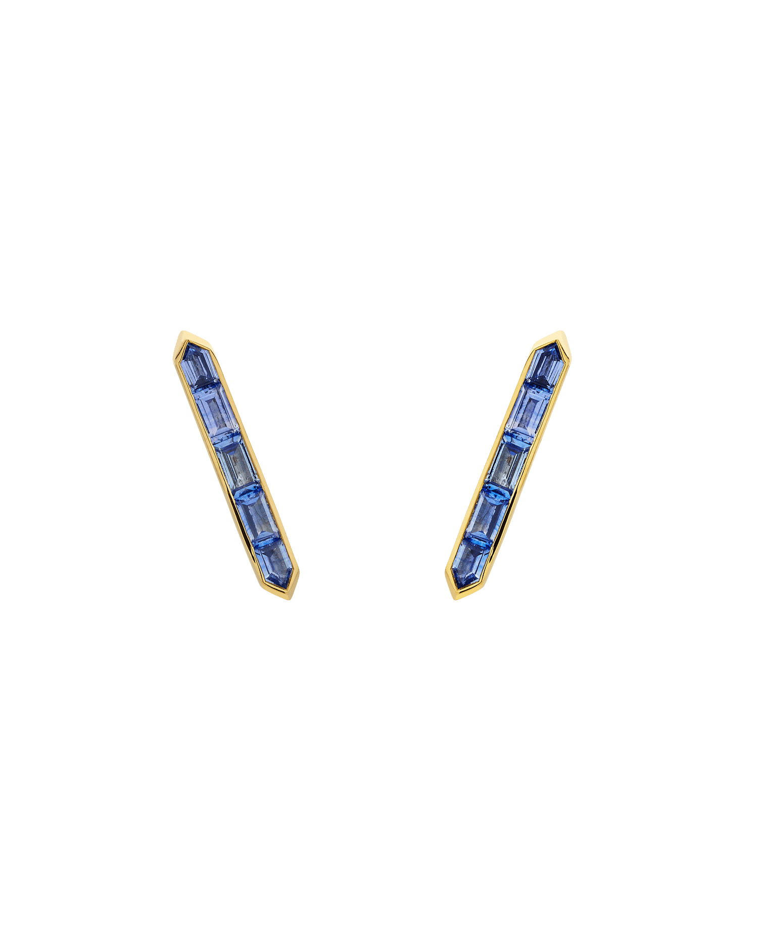 Blue Sapphire Bollard Studs Yellow Gold H24E50Y