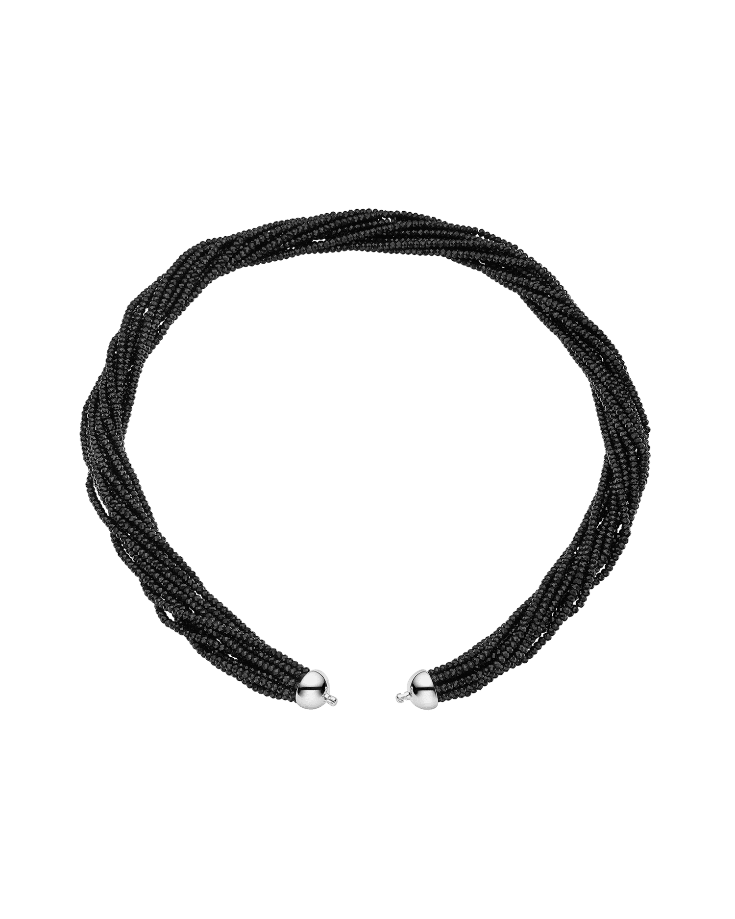 Cascade Necklace | Black Spinel and White Gold