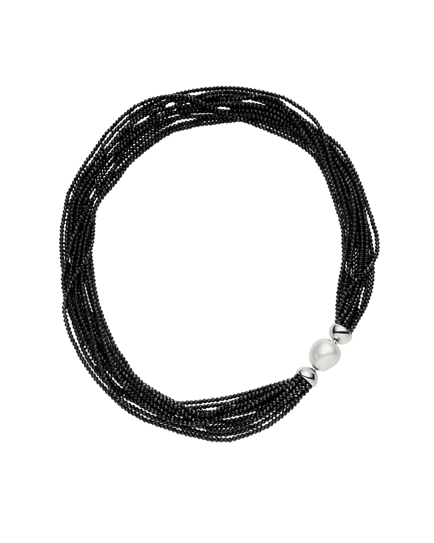 Cascade Necklace | Black Spinel and White Gold 3
