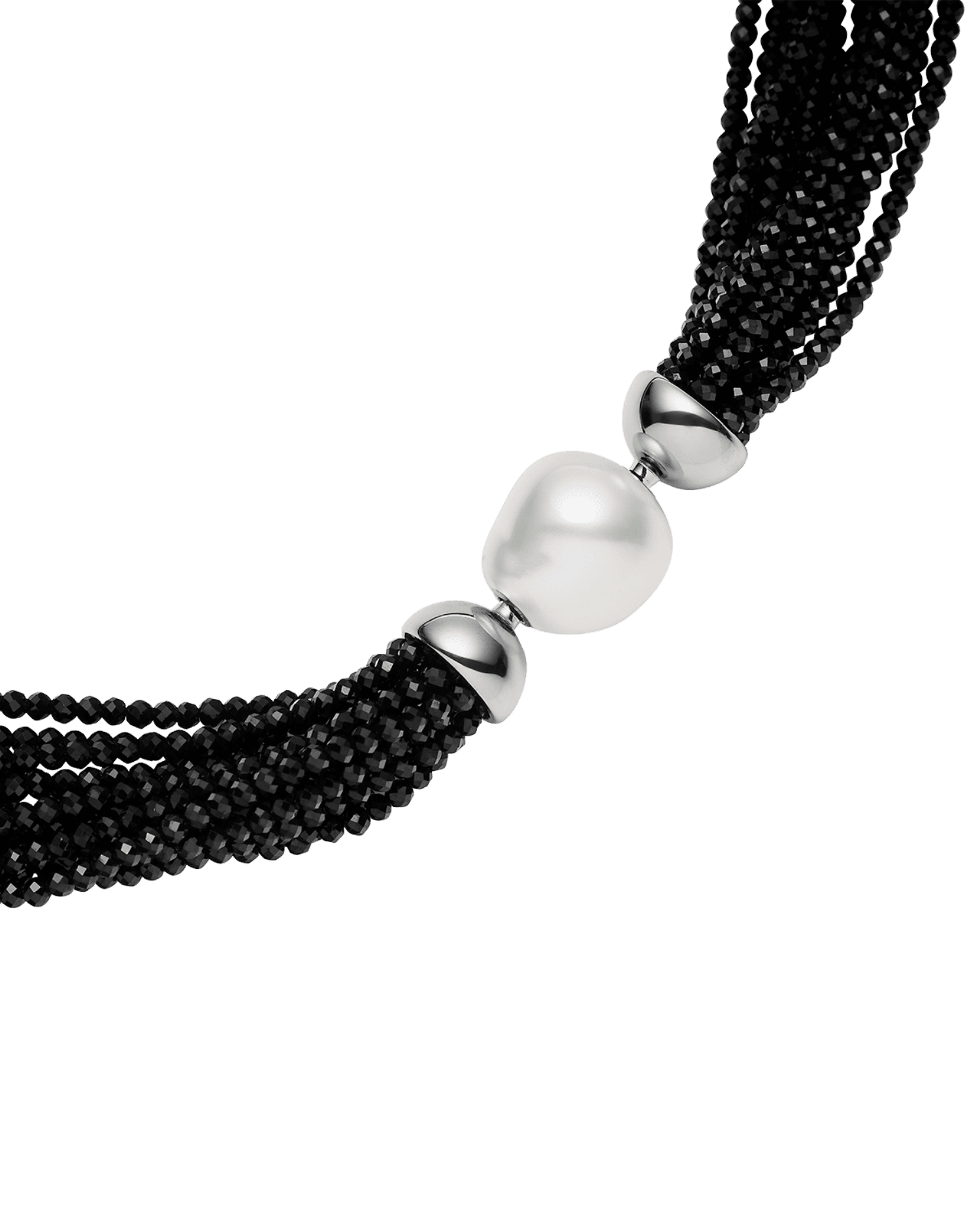 Cascade Necklace | Black Spinel and White Gold 4