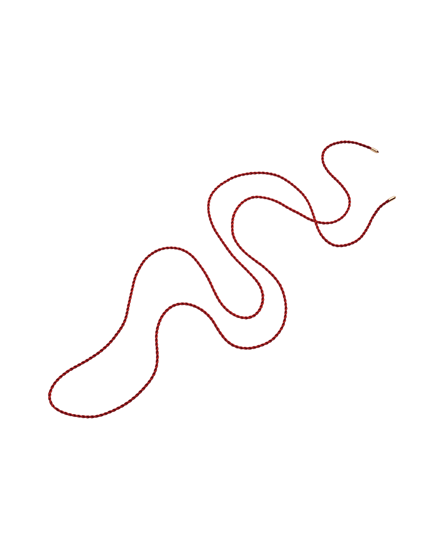 Coral Red Silk Rope | Silk and Yellow Gold 1