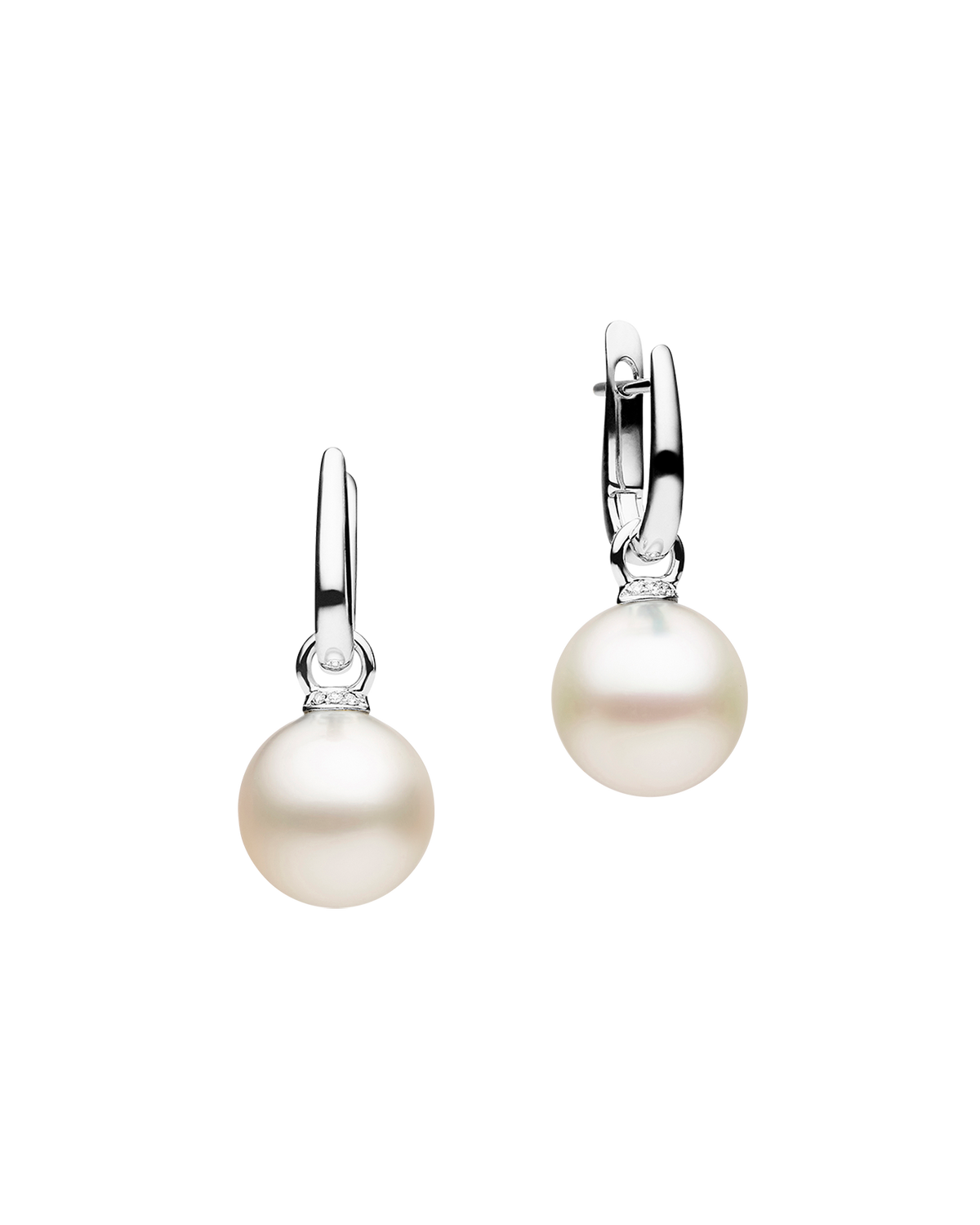 Pearls My Way Earrings | 12mm Oval Pearls, Diamonds, and White Gold