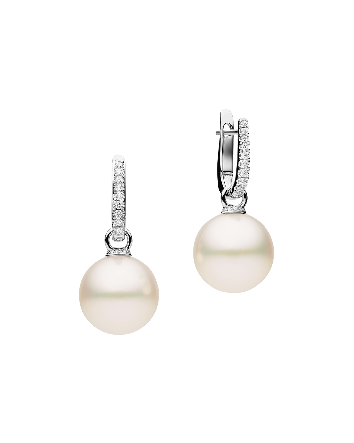 Diamond Pearls My Way Earrings in white gold 12mm round DWPR12C16E05W C16E05W + C16AE03WPR12