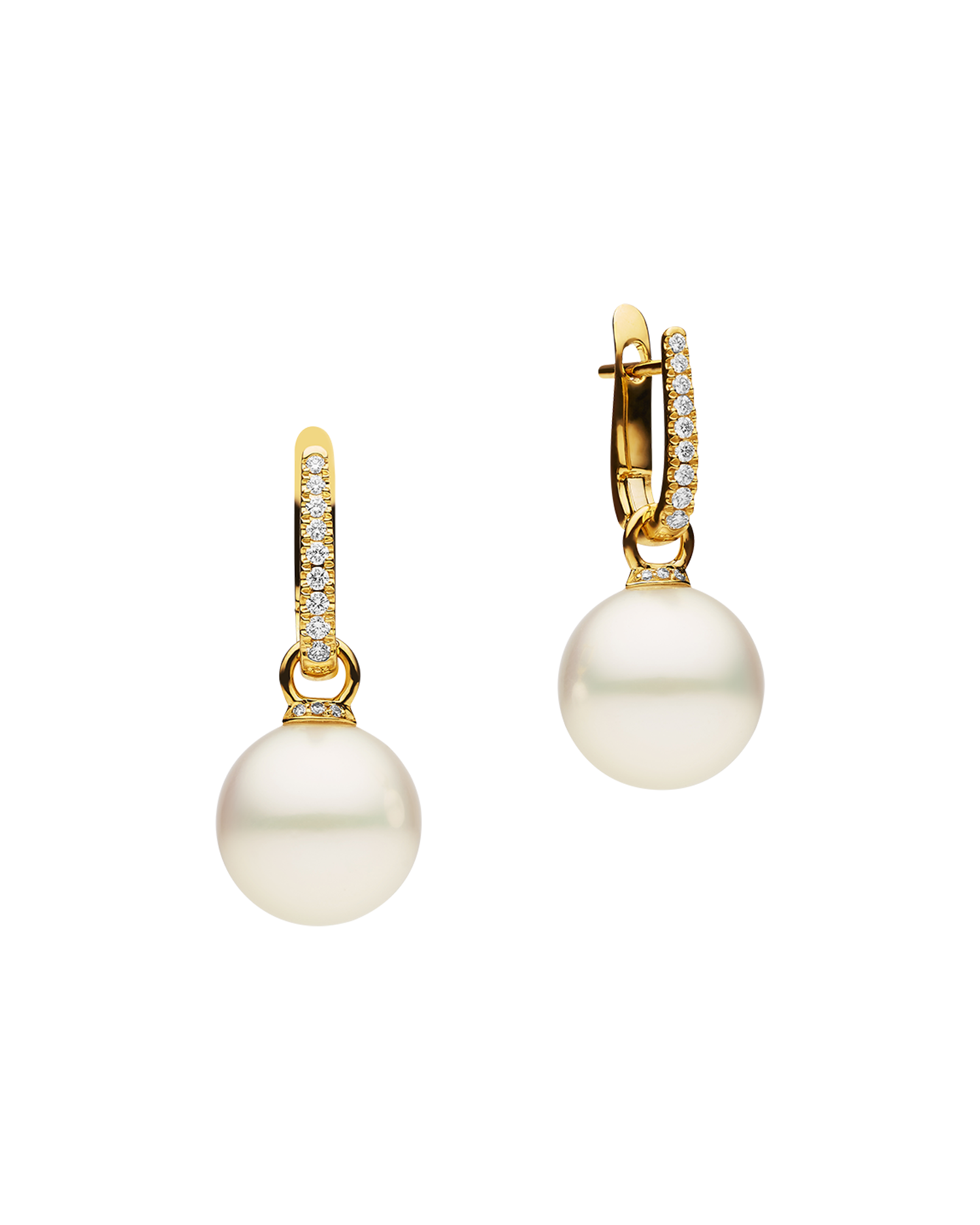 Diamond Pearls My Way Earrings in yellow gold 12mm round DYPR12C16E05Y C16E05Y + C16AE03YPR12