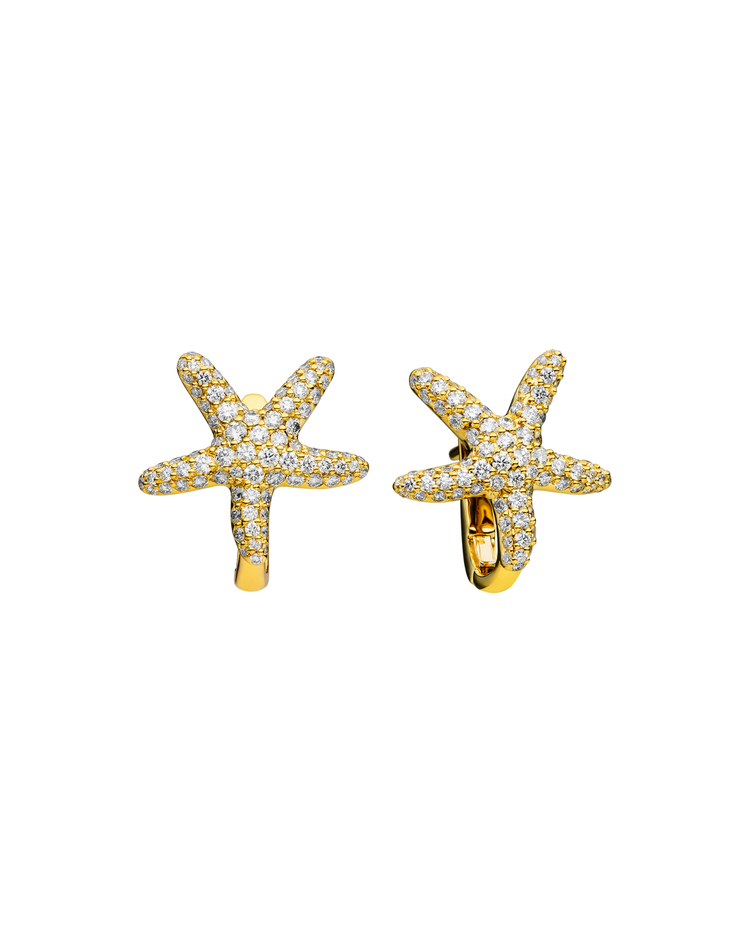 Diamond Starfish Earrings in Yellow Gold C25E01Y 2
