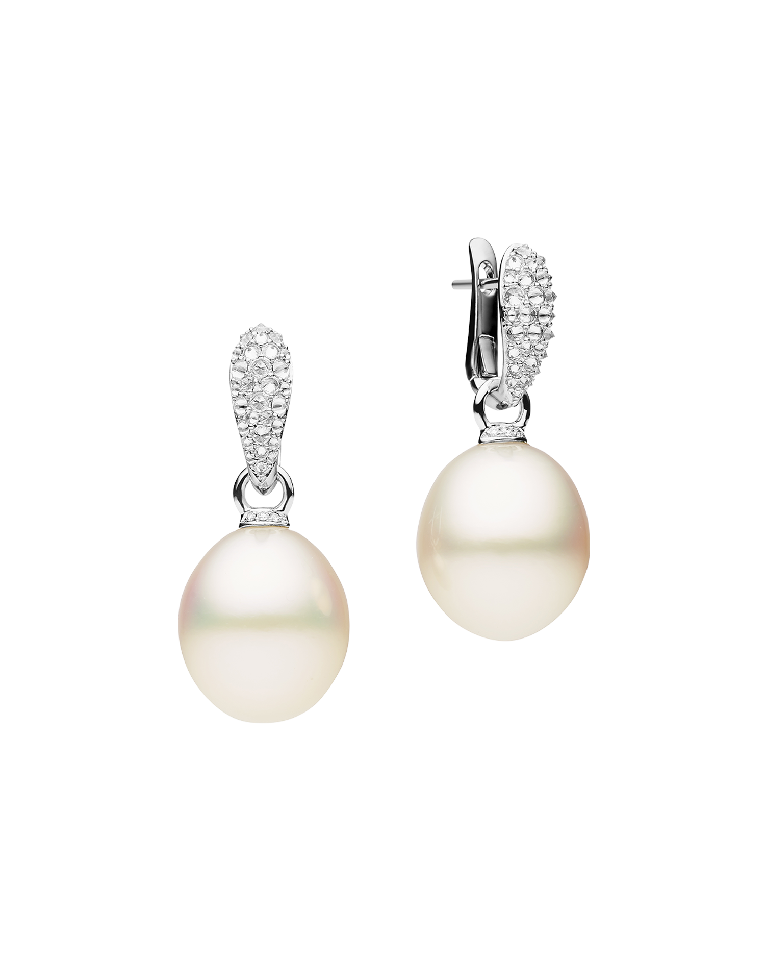 Diamond Touchstone Pearls My Way Earrings in white gold 14mm oval DWPO14C16E10W C16E10W + C16AE04WPO14