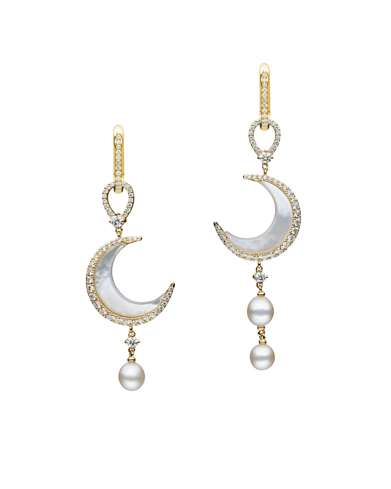 Diamond Crescent Moon Earrings in Yellow Gold DF23AE01Y05Y F23AE01YKQ05 + C16E05Y