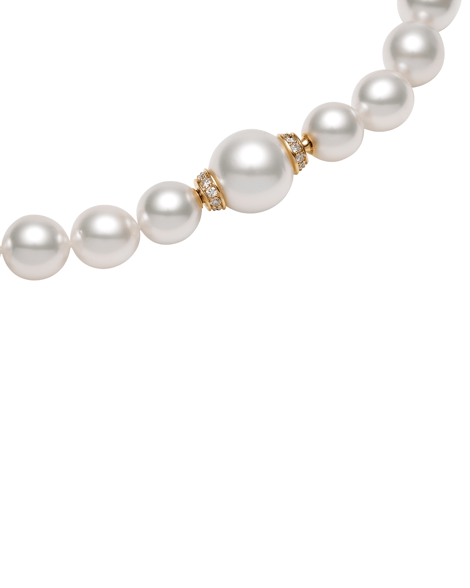 Diamond Rondel Pearl Clasp | 13mm Round Pearl Rubies, and Yellow Gold 2