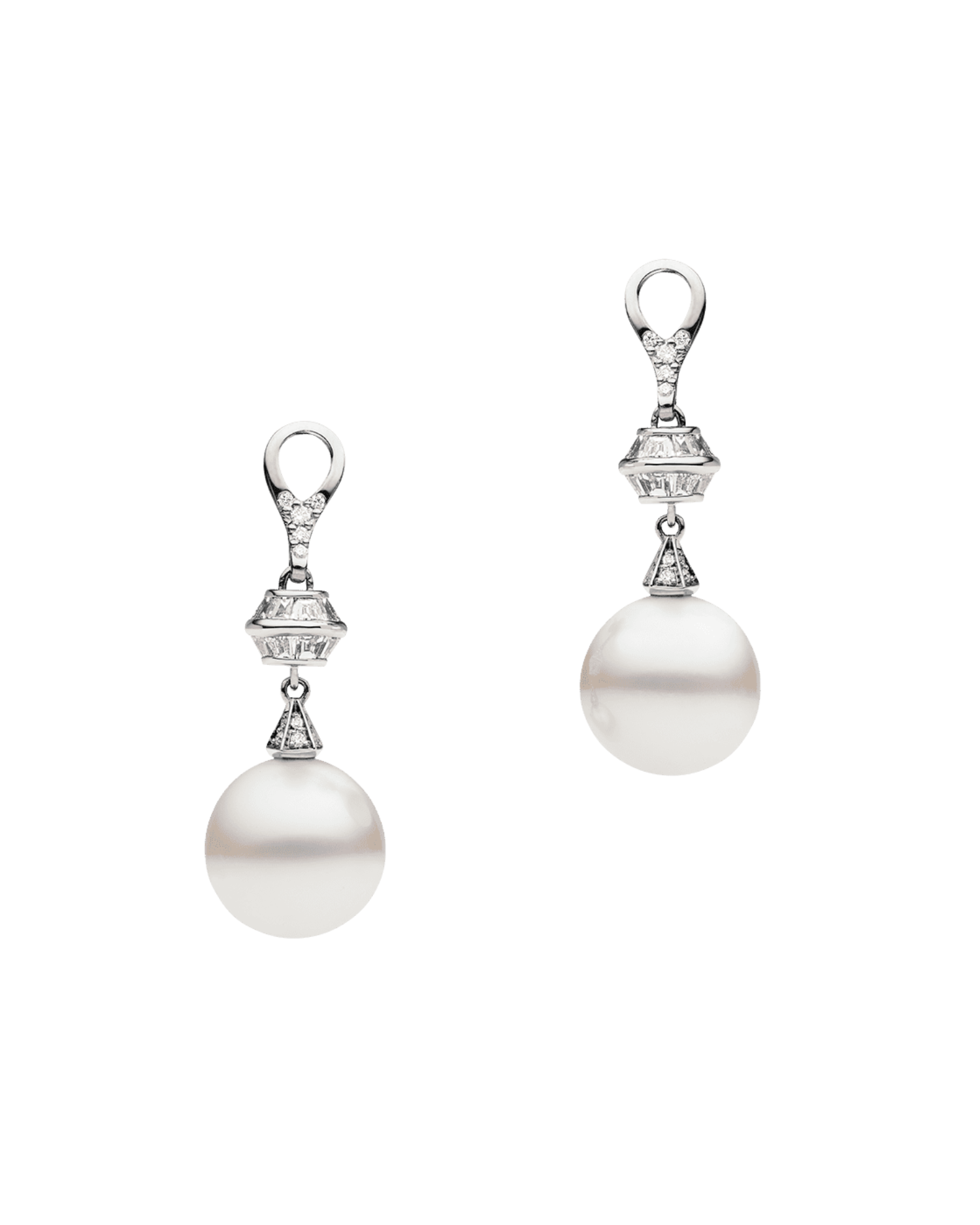 Diamond Sea Buoy Pearl Earring Enhancers White Gold H24AE50WPS12