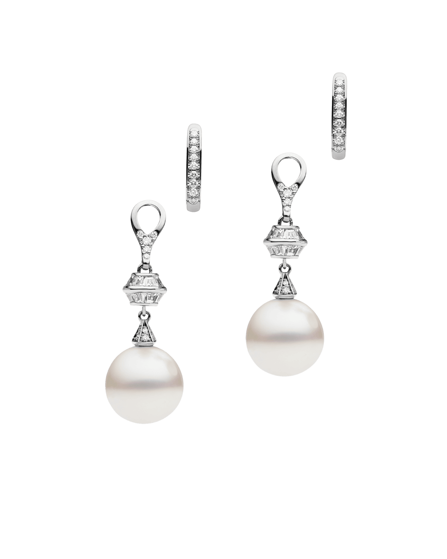 Diamond Sea Buoy Pearl Earring Enhancers White Gold H24AE50WPS12