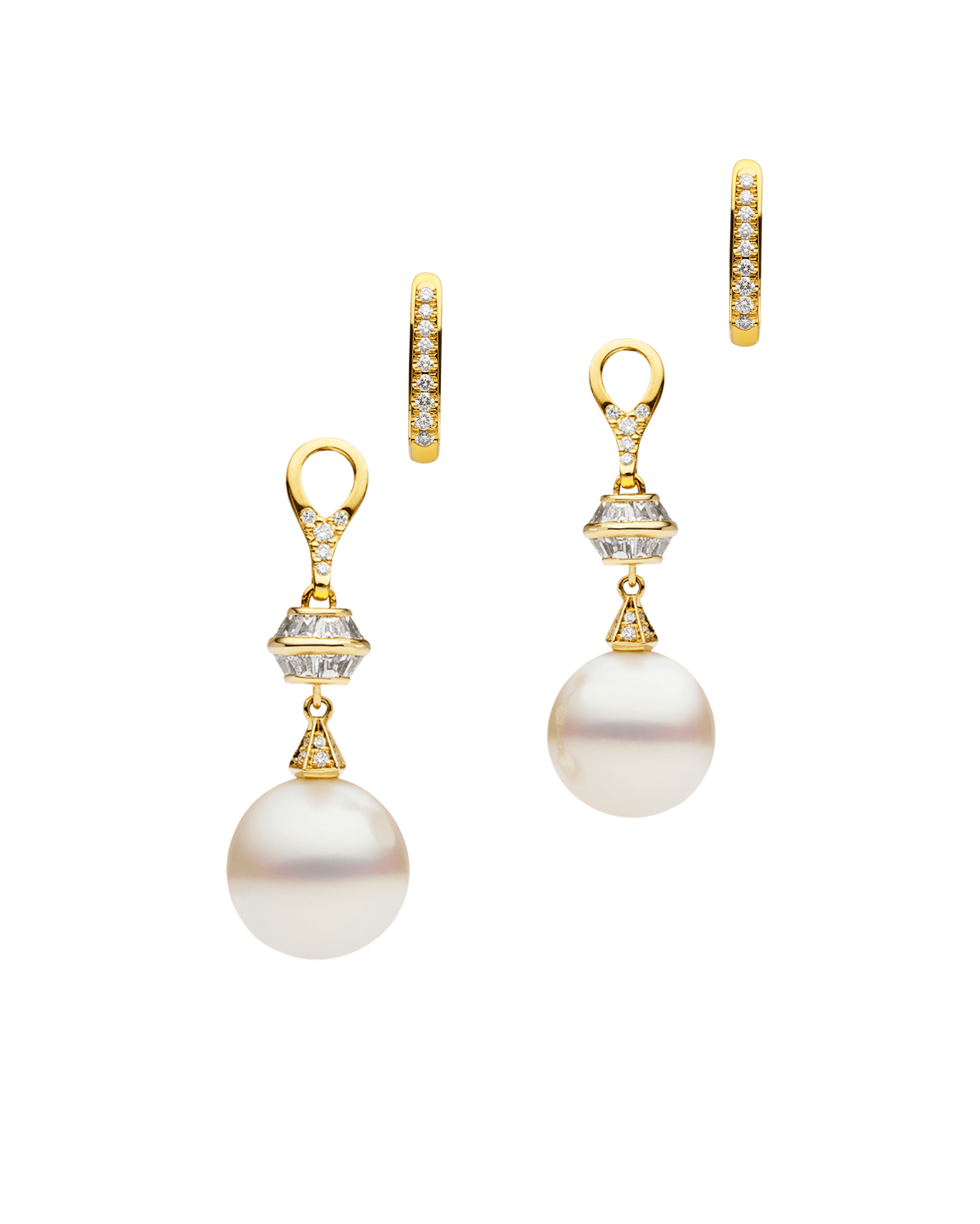Diamond Sea Buoy Pearl Earring Enhancers Yellow Gold H24AE50YPS12