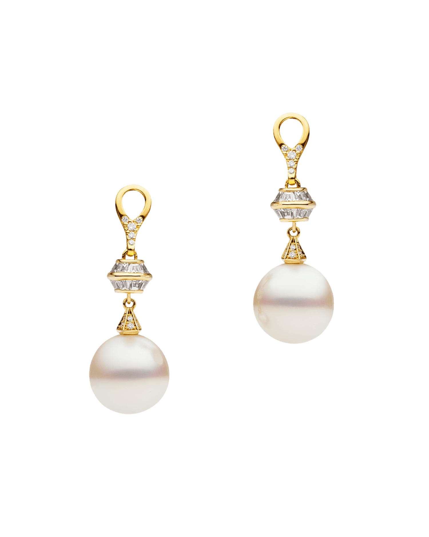 Diamond Sea Buoy Pearl Earring Enhancers Yellow Gold H24AE50YPS12