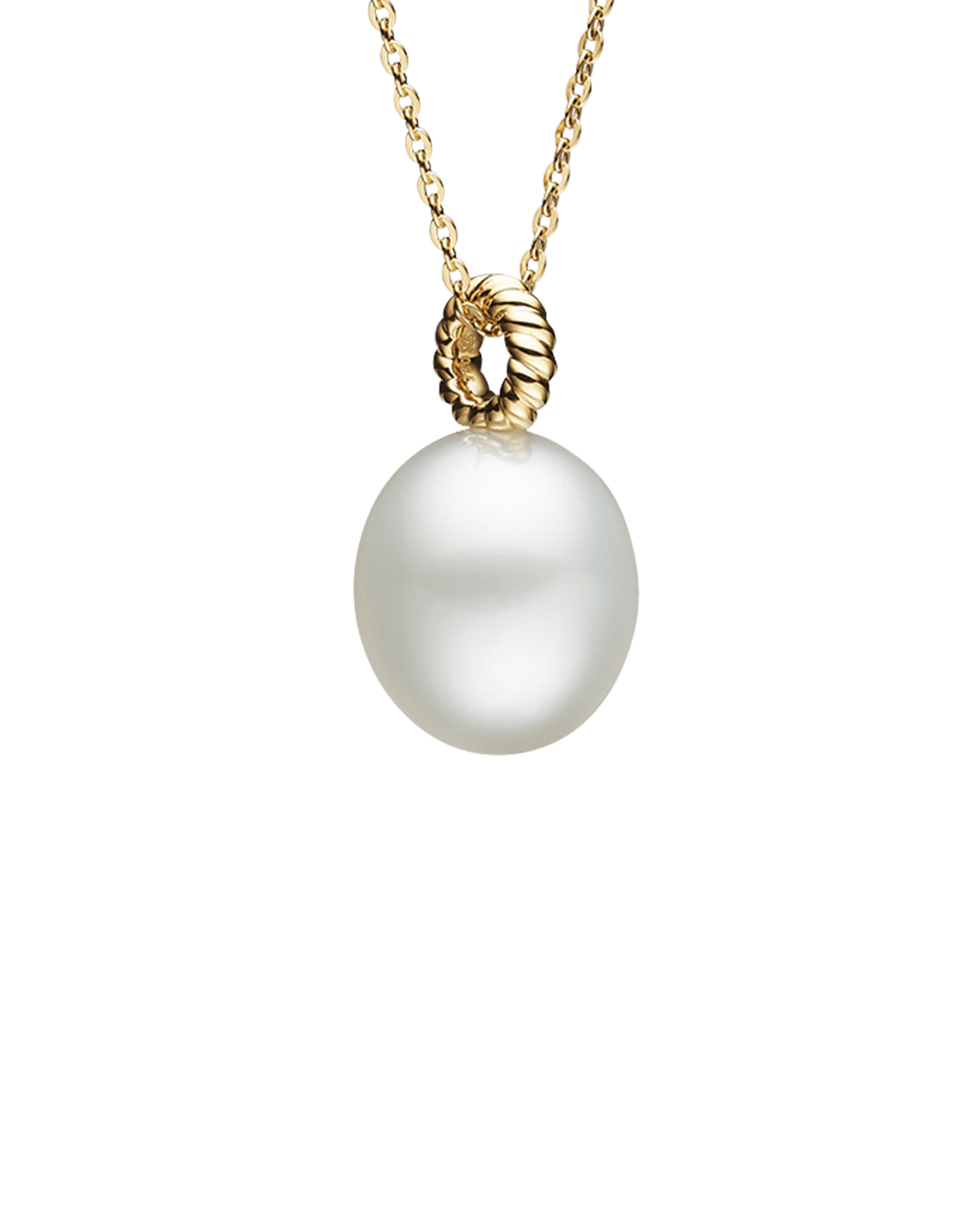 Dive Rope Pearl Pendant | 13mm Drop Pearl and Yellow Gold 2