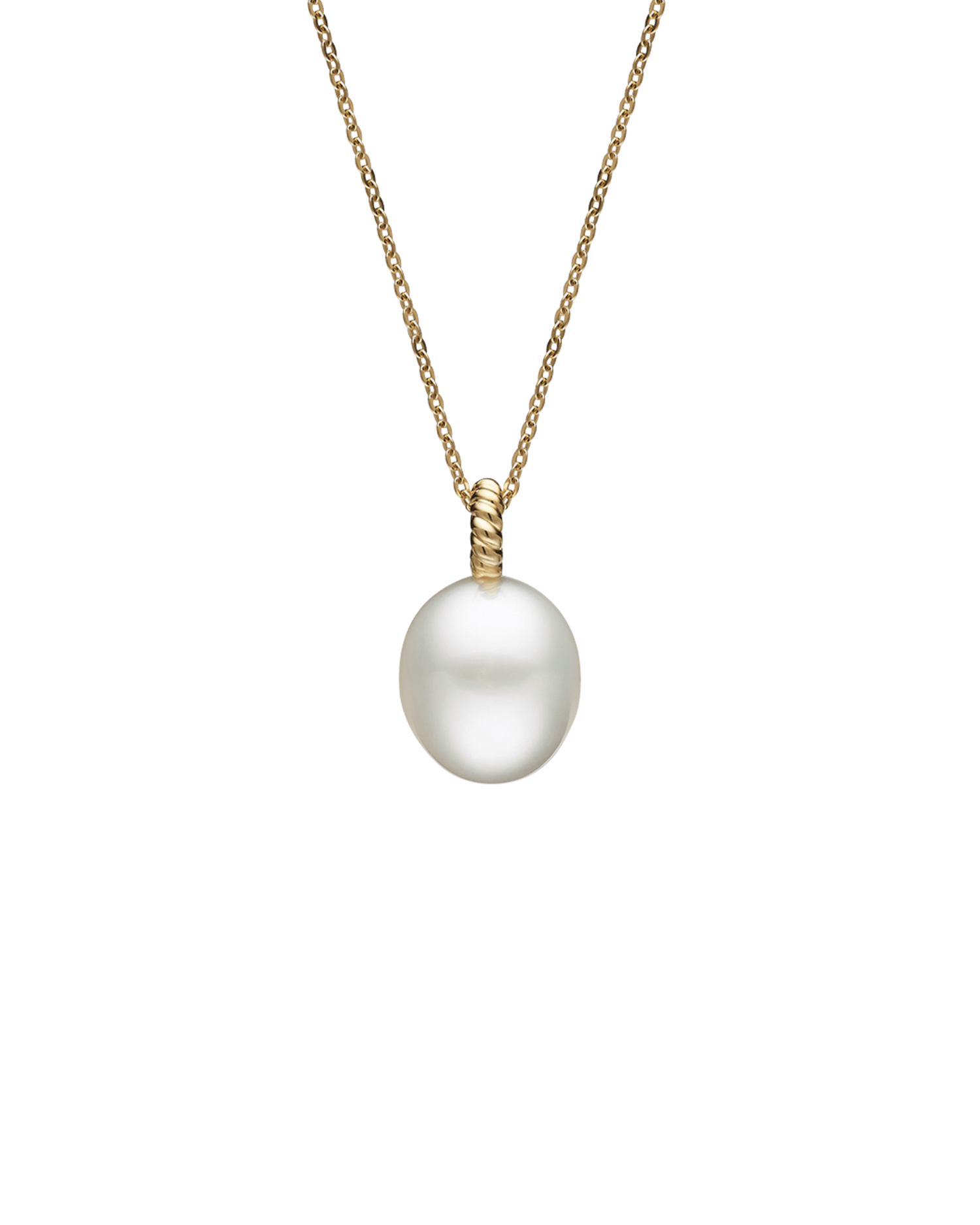 Dive Rope Pearl Pendant | 13mm Drop Pearl and Yellow Gold 1