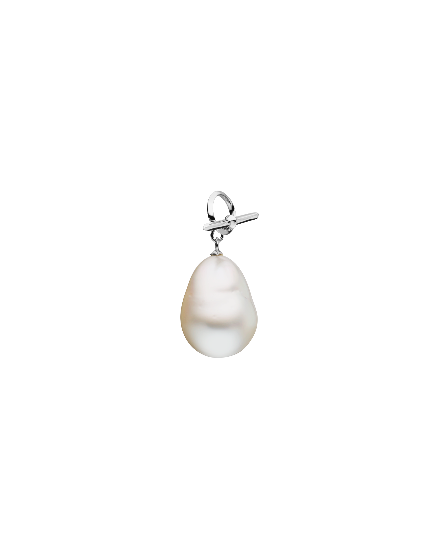 Diver Bollard Pearl Chain Necklace | 13mm Baroque Pearl and White Gold