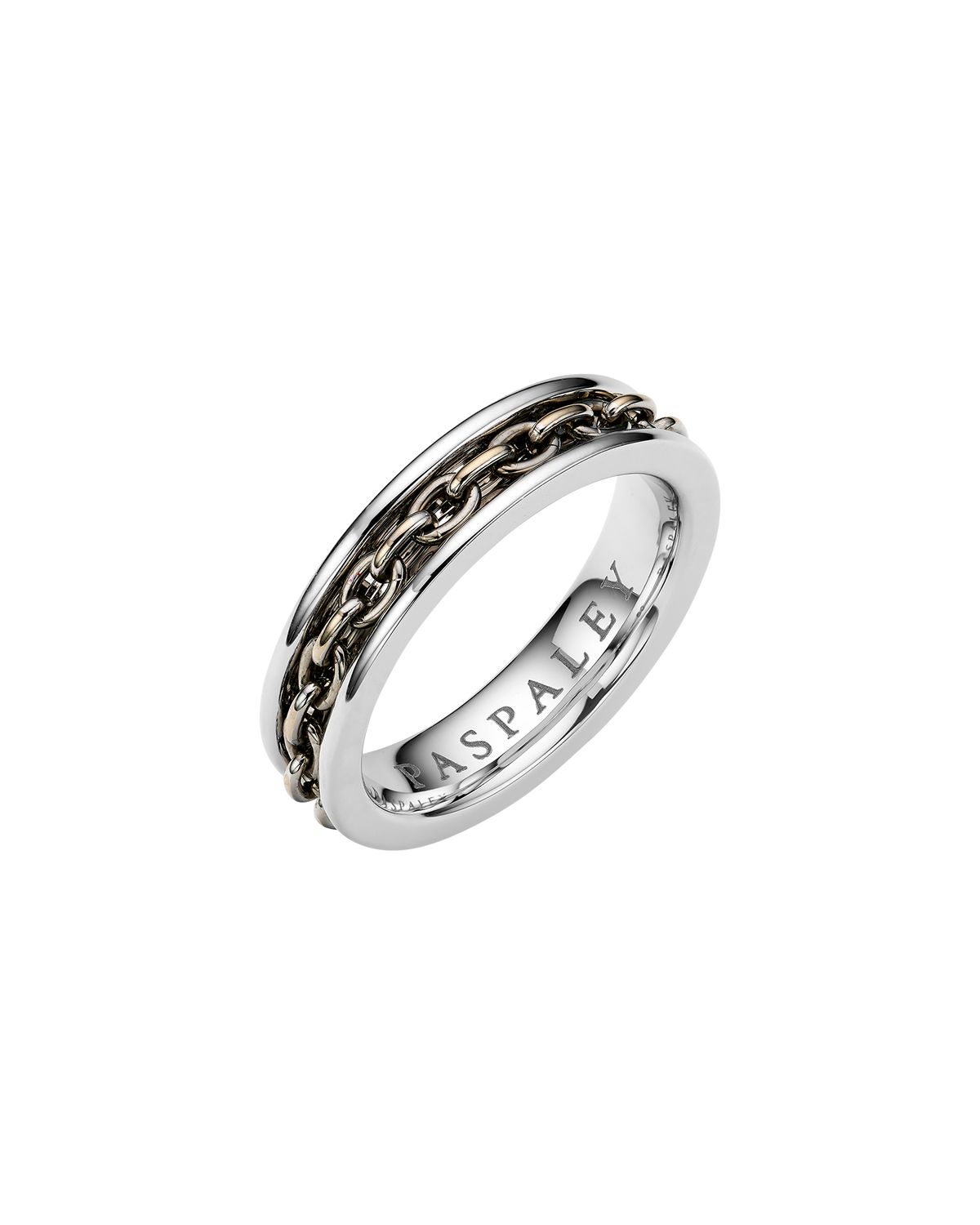 Chain Ring | White Gold with Ruthenium