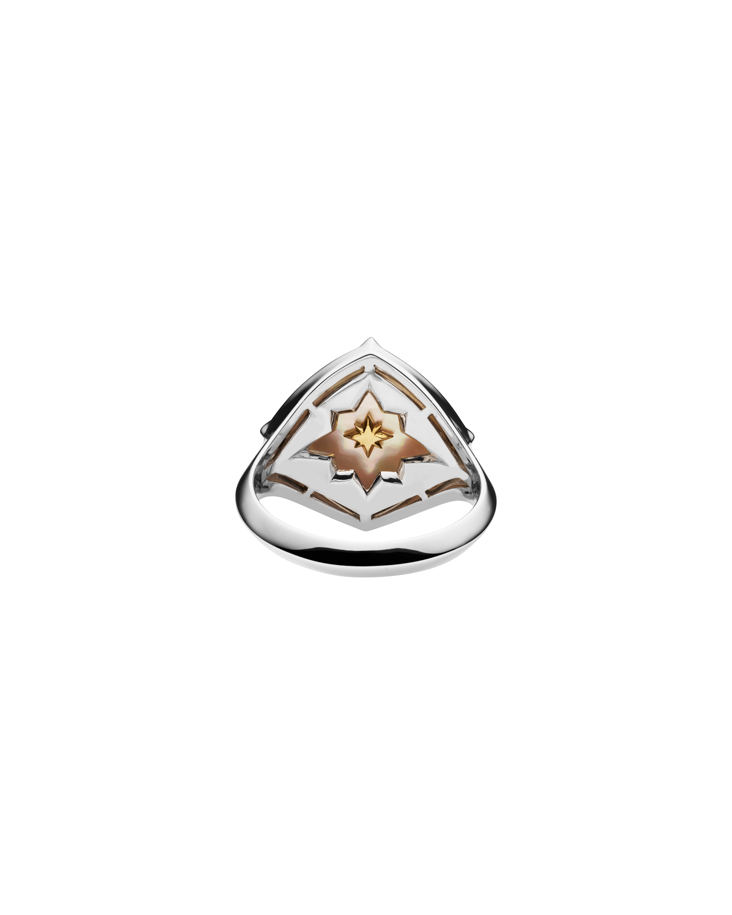 Diver Signet Ring | Mother of Pearl, Platinum, and Yellow Gold