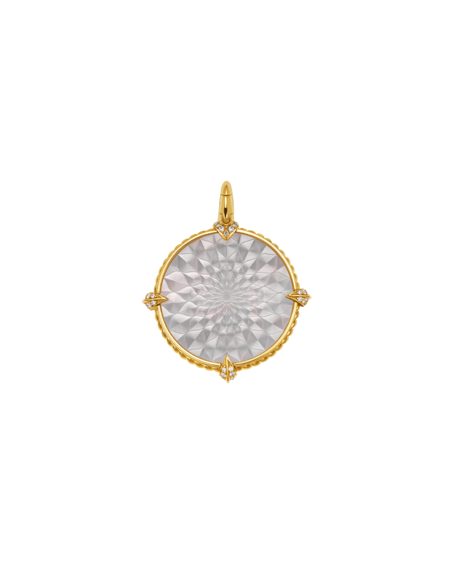 Dolphin Coin Charm | Mother of Pearl, Diamonds, and Yellow Gold 2