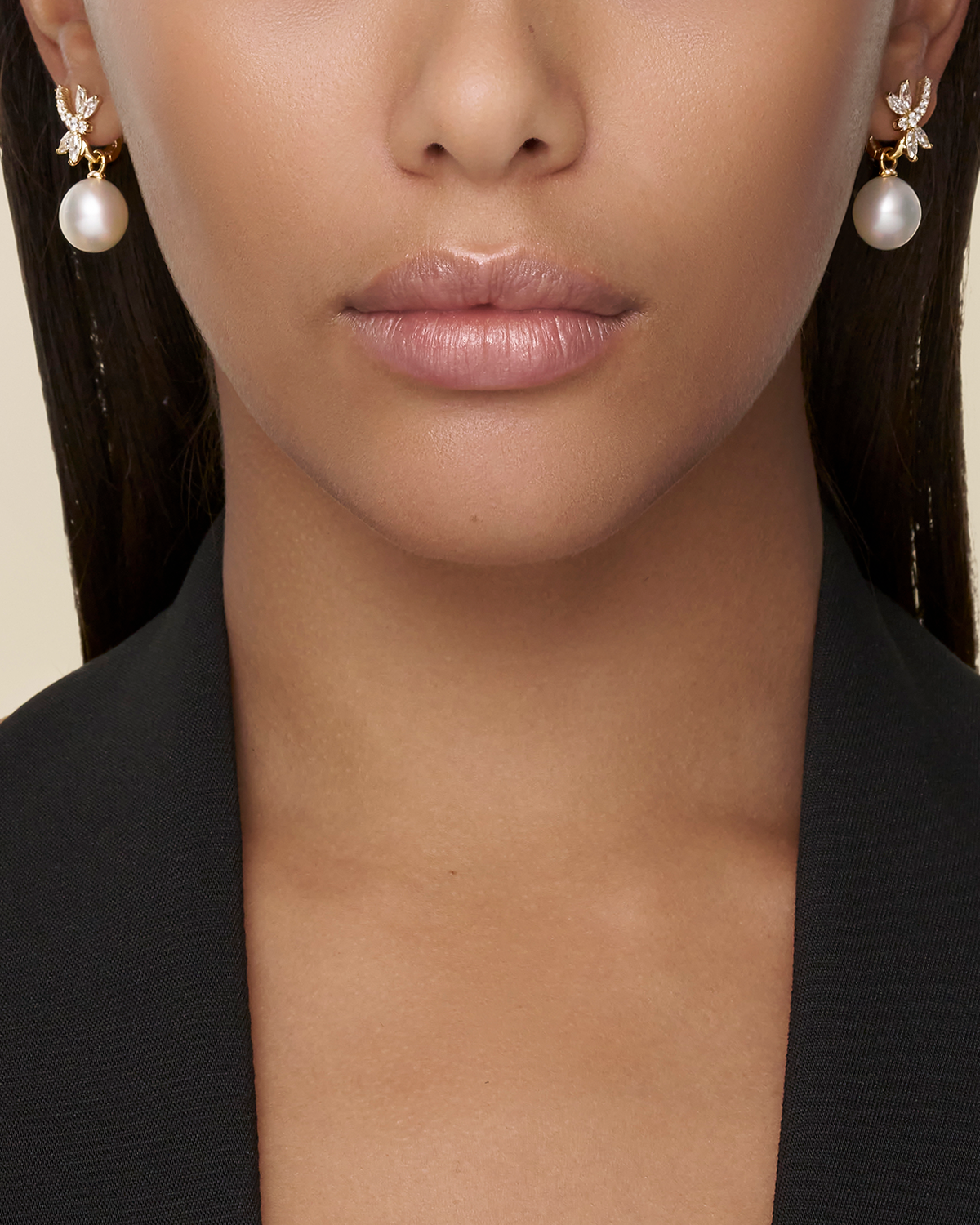 Dragonfly Diamond Pearls My Way Earrings Diamonds and YG OB DC25E12YPO12