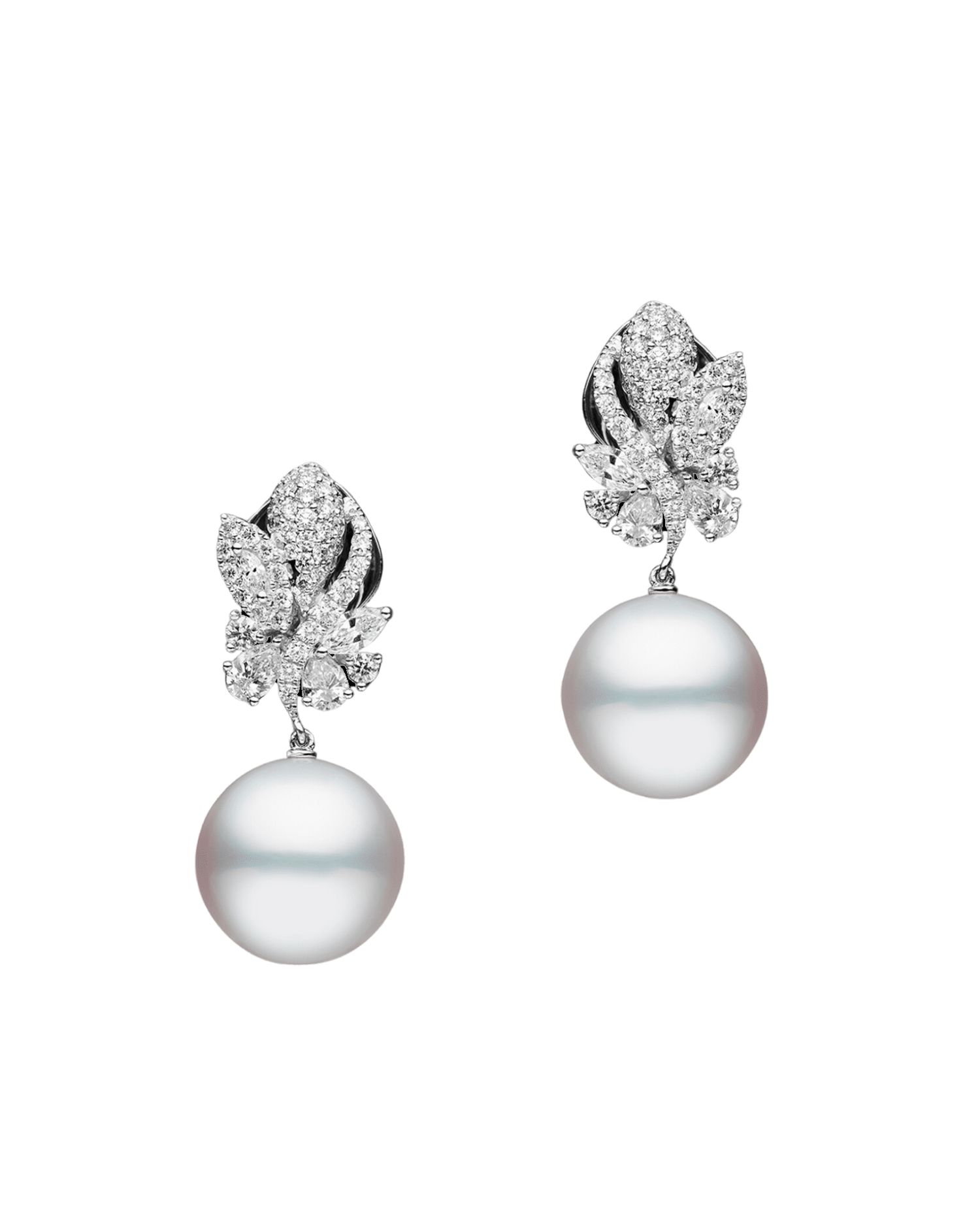 Dragonfly Round Pearl and Diamond Earrings X16E06PPR1404