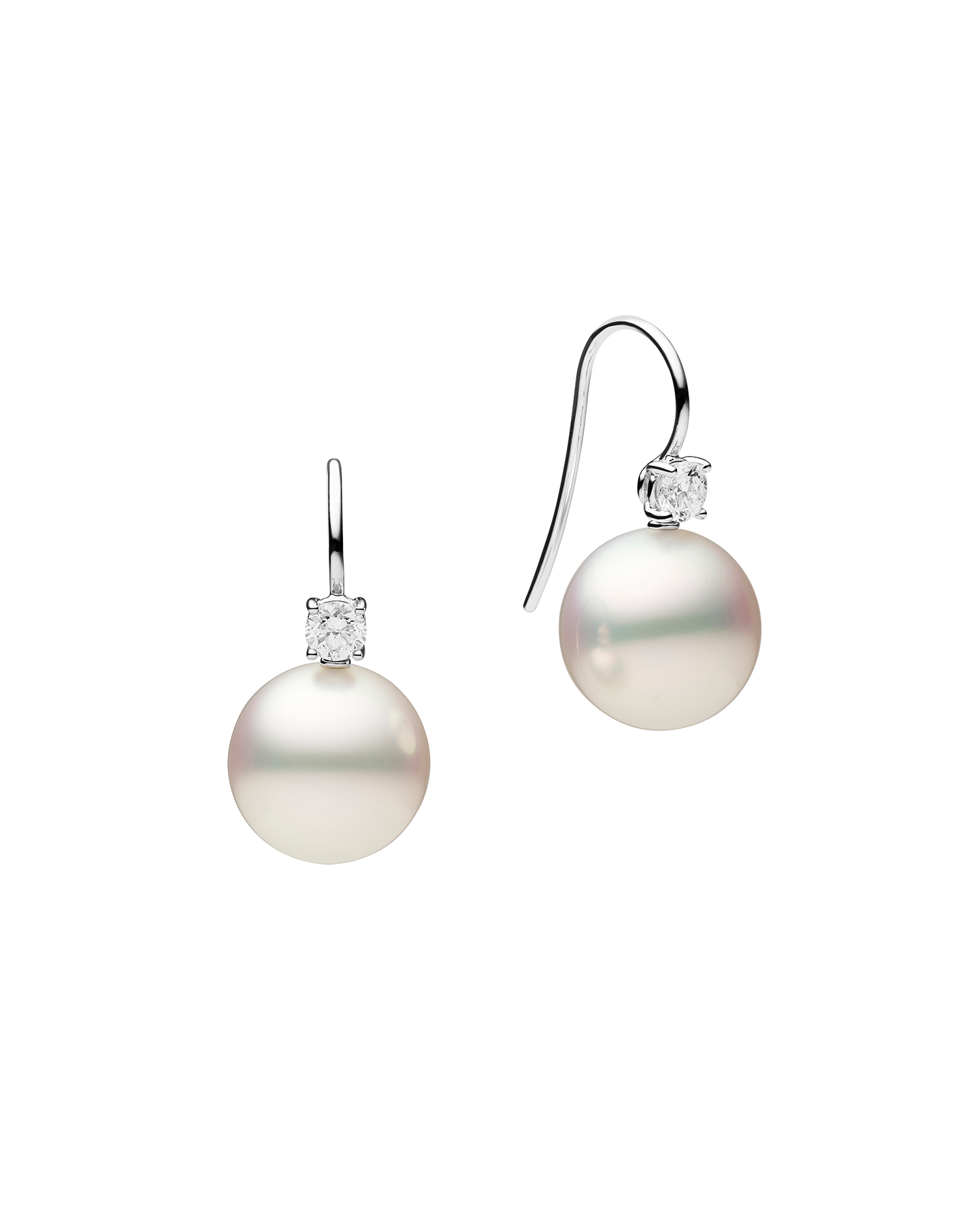 Grace Pearl Earrings 13mm Round White Gold C00E45WPR13