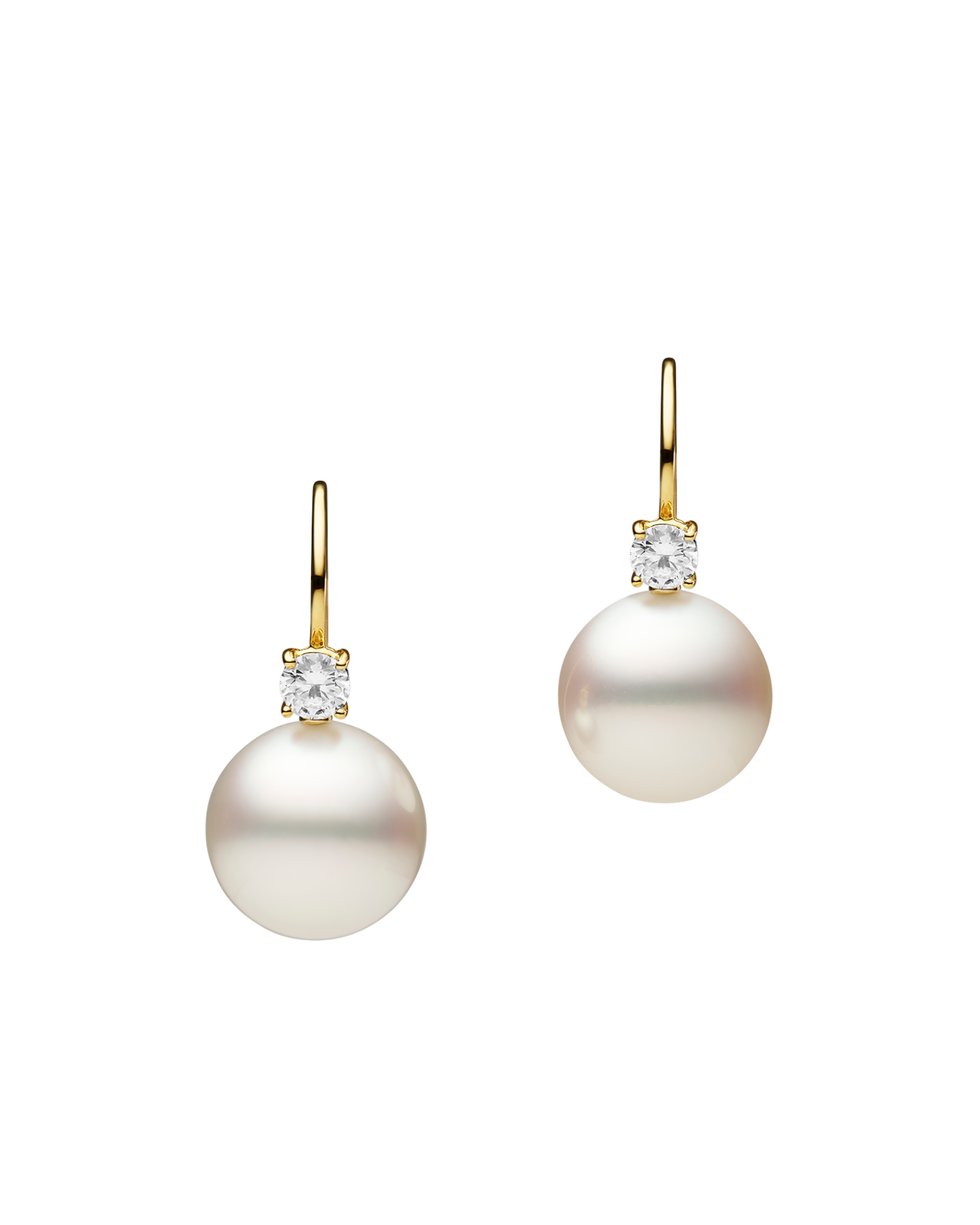 Grace Pearl Earrings 13mm Round Yellow Gold C00E45YPR13