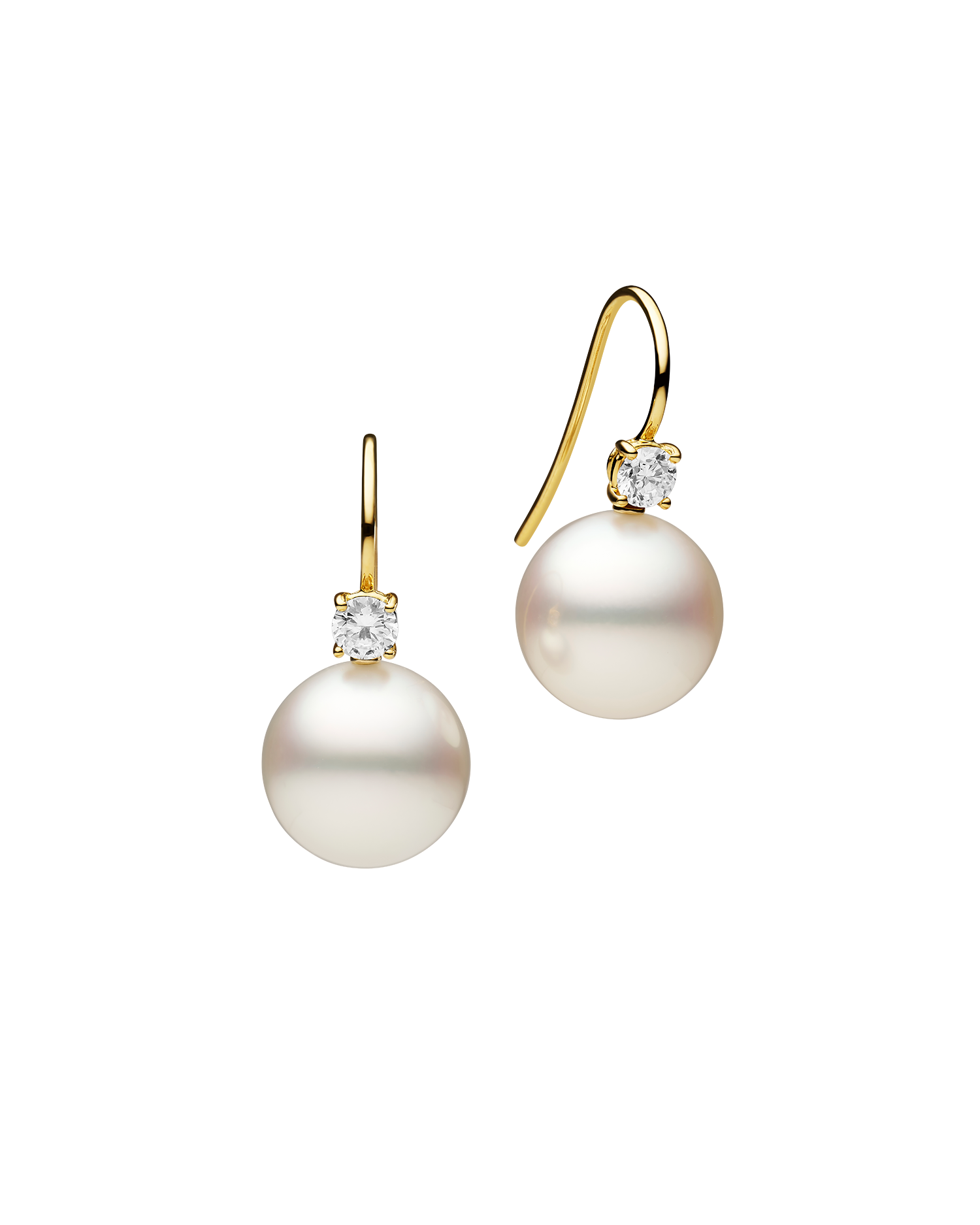 Grace Pearl Earrings 13mm Round Yellow Gold C00E45YPR13