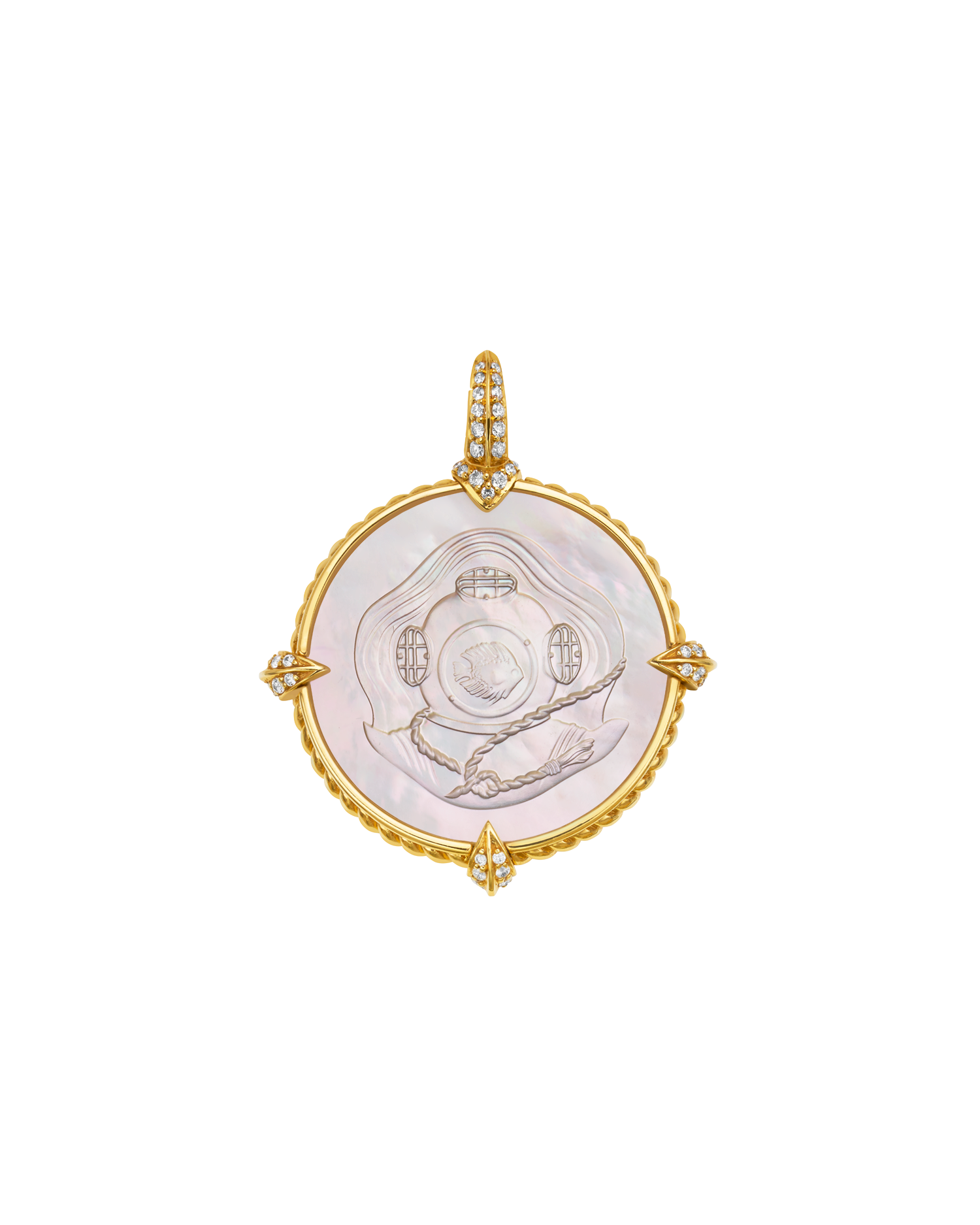 Petite Paspaley 1935 Coin Charm | Mother of Pearl, Diamonds, and Yellow Gold