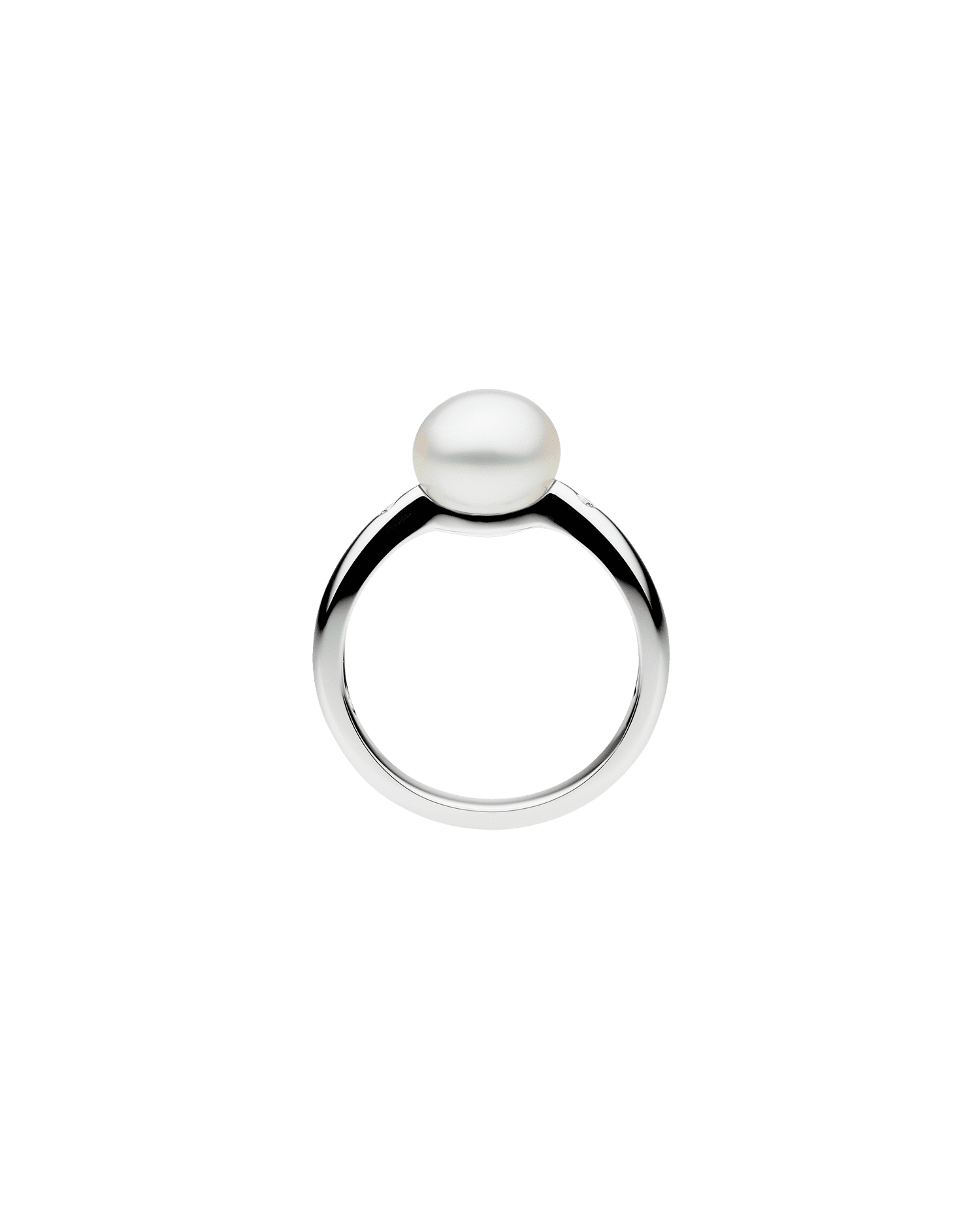 Julia Pearl Ring | 9mm Keshi Pearl, Diamonds, and White Gold 3