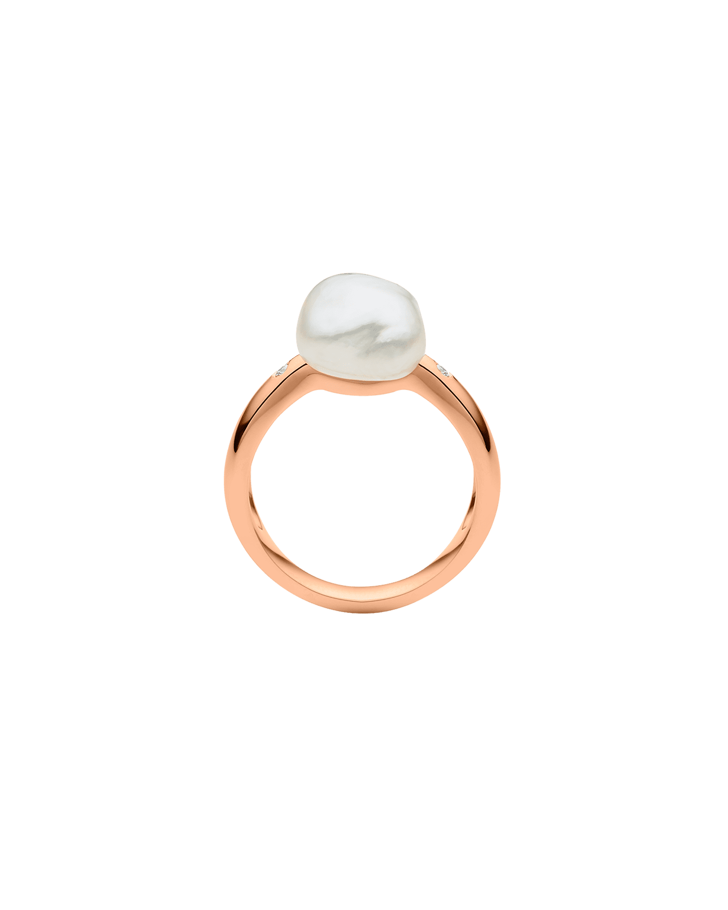 Julia Pearl Ring | 9mm Keshi Pearl, Diamonds, and Rose Gold 2
