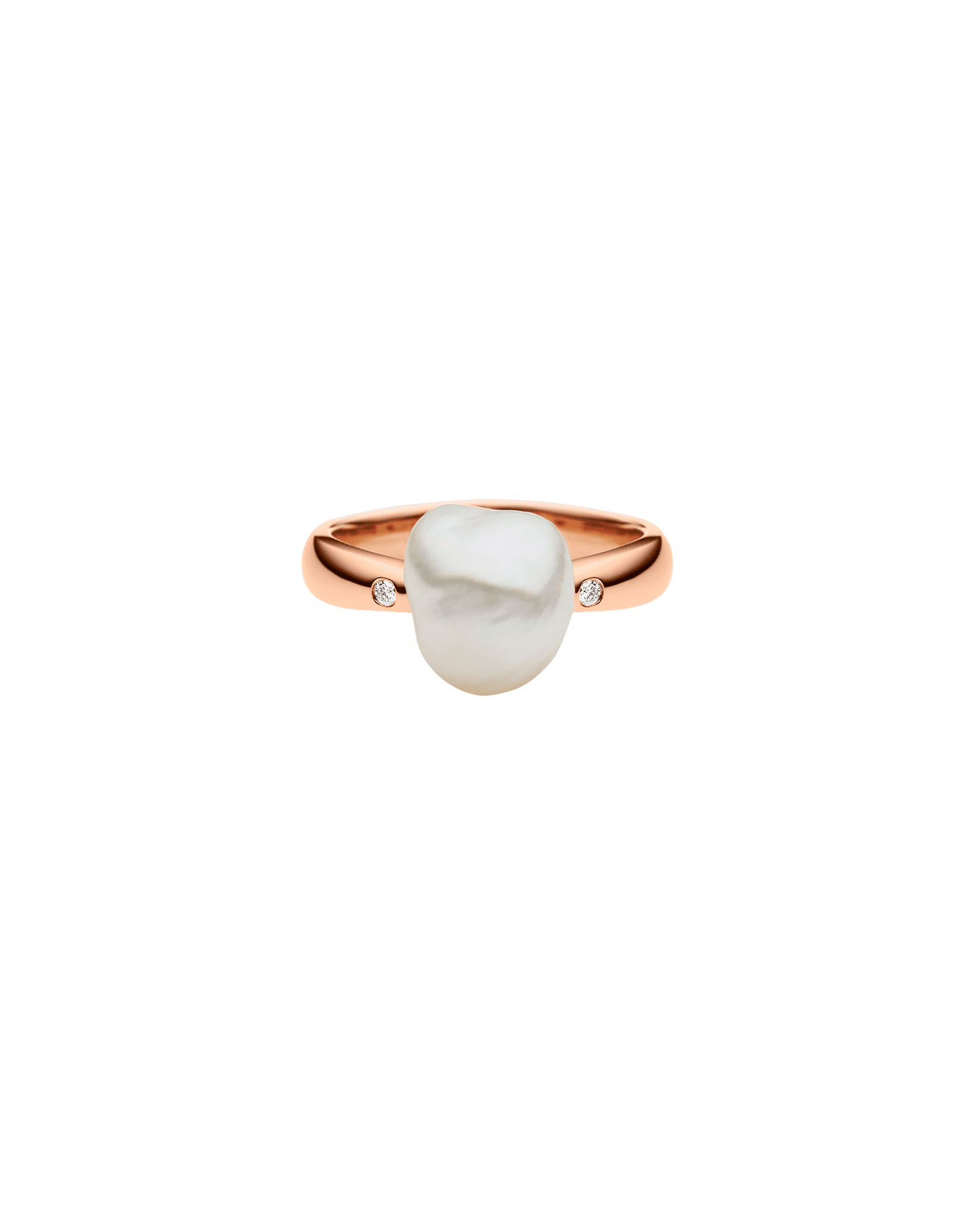 Julia Pearl Ring | 9mm Keshi Pearl, Diamonds, and Rose Gold 3