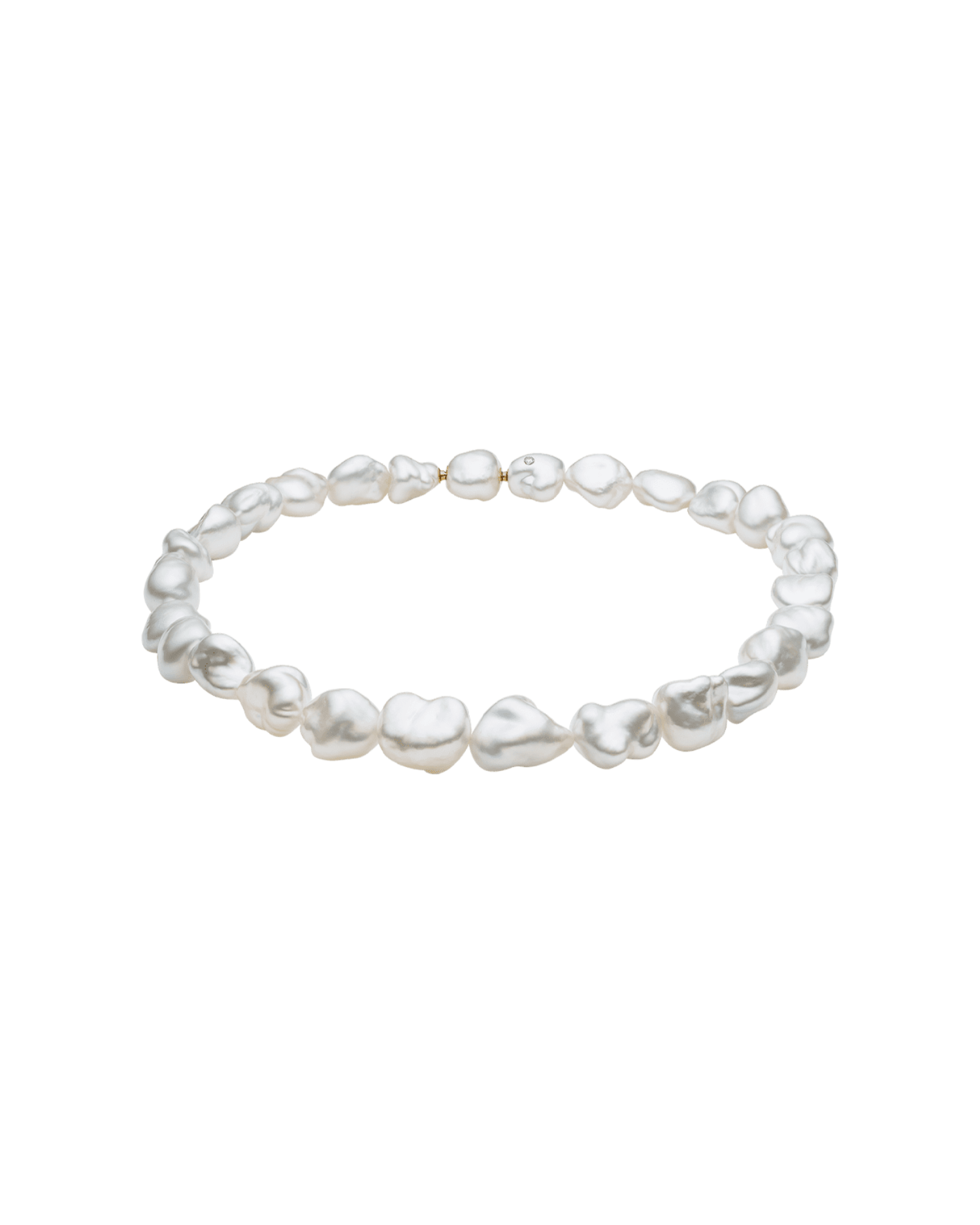 Paspaley Keshi Baroque Pearl Strand Necklace | 12-14mm Keshi Baroque Pearls and Paspaley Signature Diamond 2