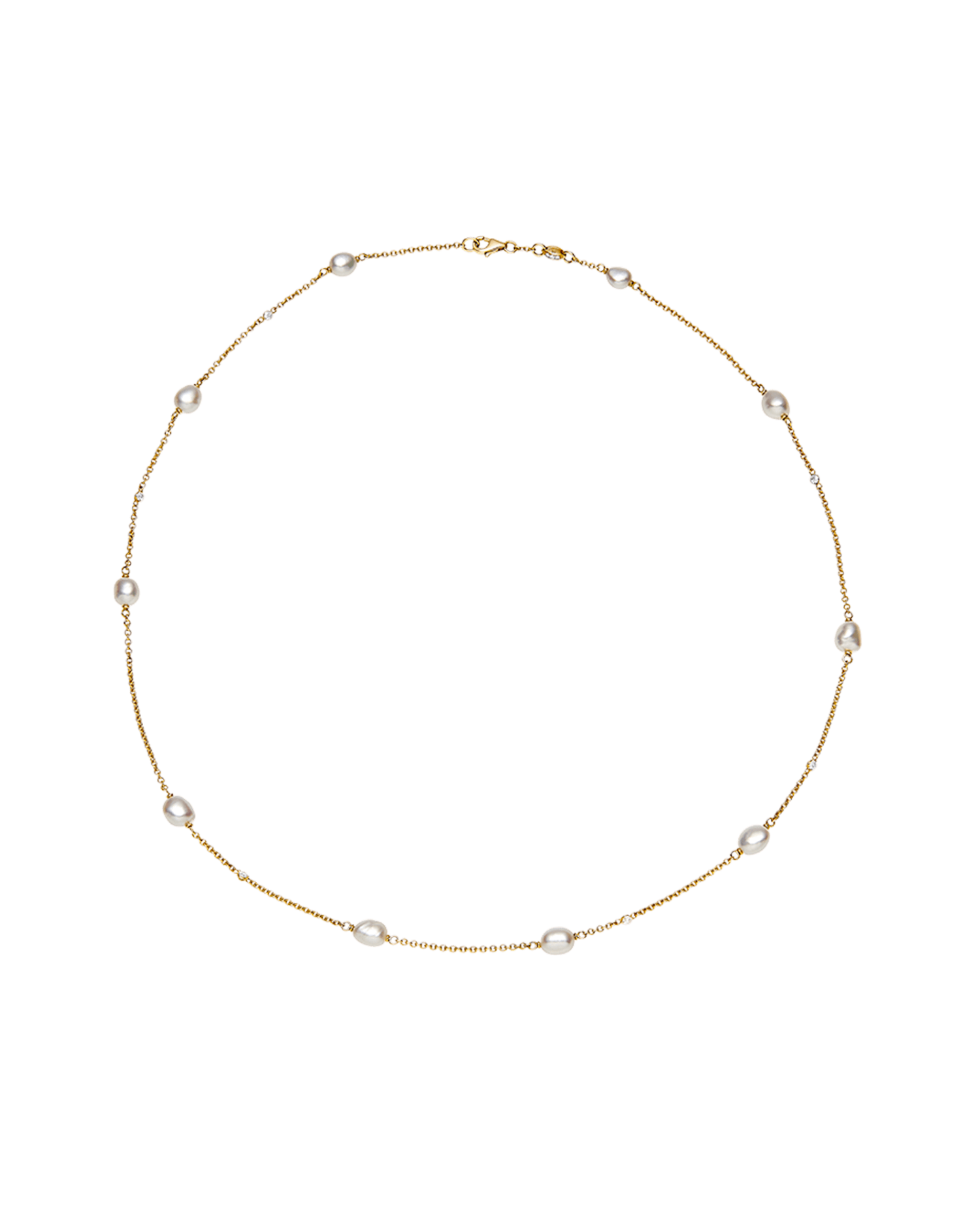 Keshi Pearl Short Chain Necklace in Yellow Gold X17C11YKQ05 3