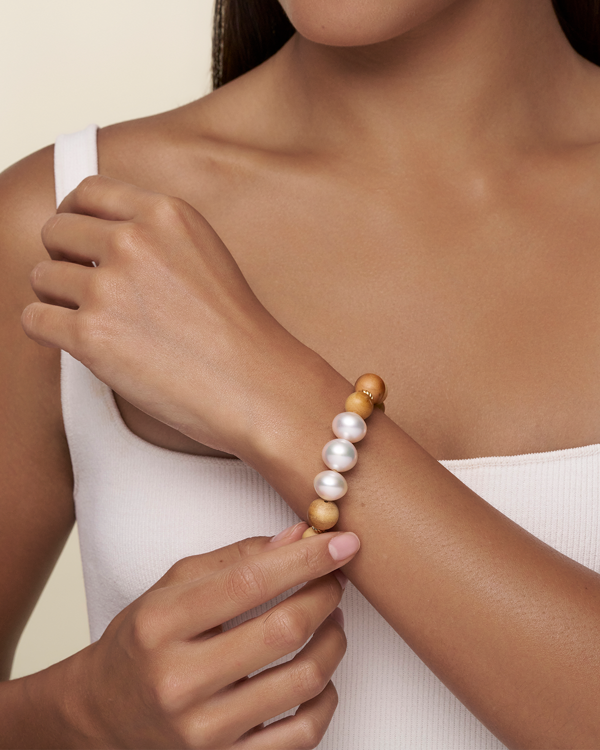 Kimberley Golden Dawn Pearl Bracelet On Body CSRB31SMX