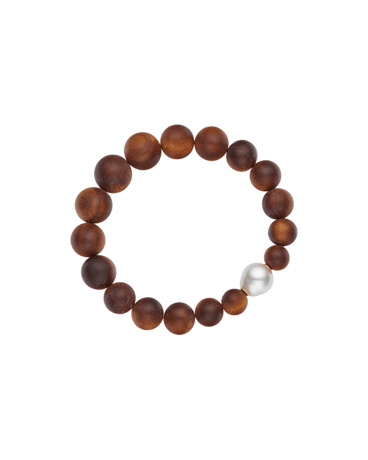 Kimberley Dusk Single Pearl Bracelet | 10mm Circle Pearl and Sandalwood 1