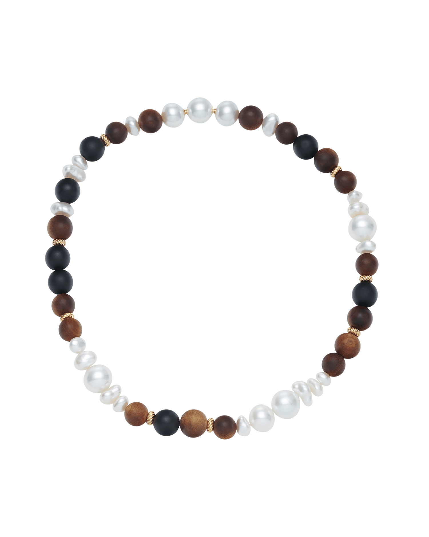 Kimberley Golden Dusk Keshi Pearl Choker Necklace | 10-14mm Pearls, Sandalwood, and Yellow Gold 1