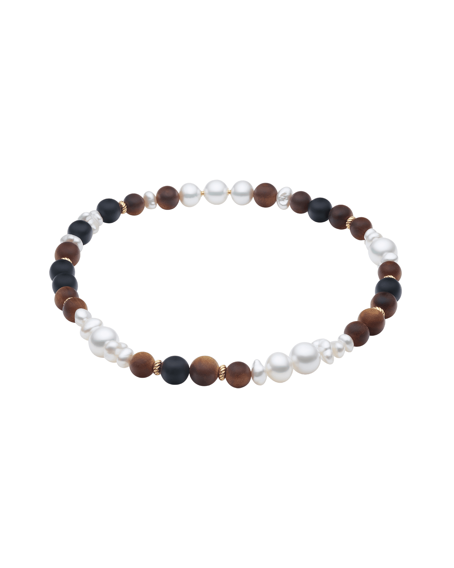 Kimberley Golden Dusk Keshi Pearl Choker Necklace | 10-14mm Pearls, Sandalwood, and Yellow Gold 2